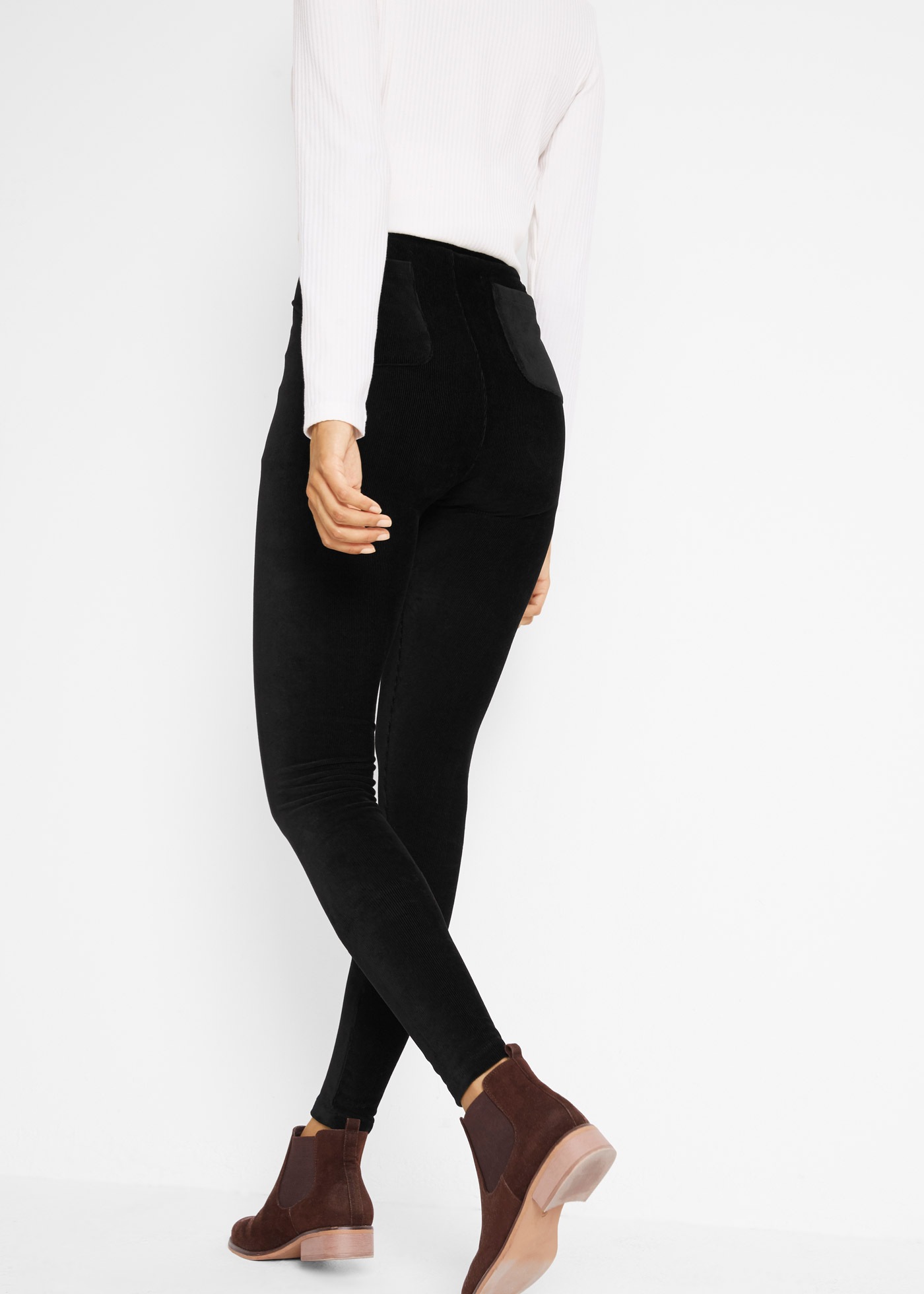 bonprix Leggings "Feincord-Leggings mit breitem Komfortbund" Feincord-Leggi günstig online kaufen