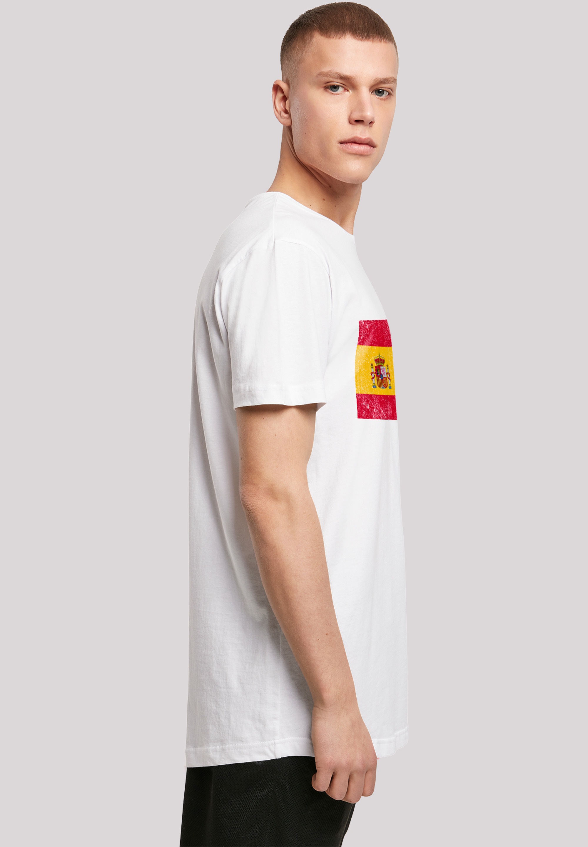 F4NT4STIC T-Shirt »Spain Spanien Flagge distressed«, Print