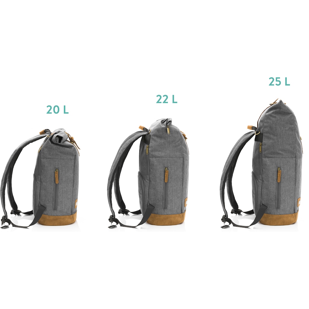 Fillikid Wickelrucksack »Berlin, grau melange«, Reflektoren