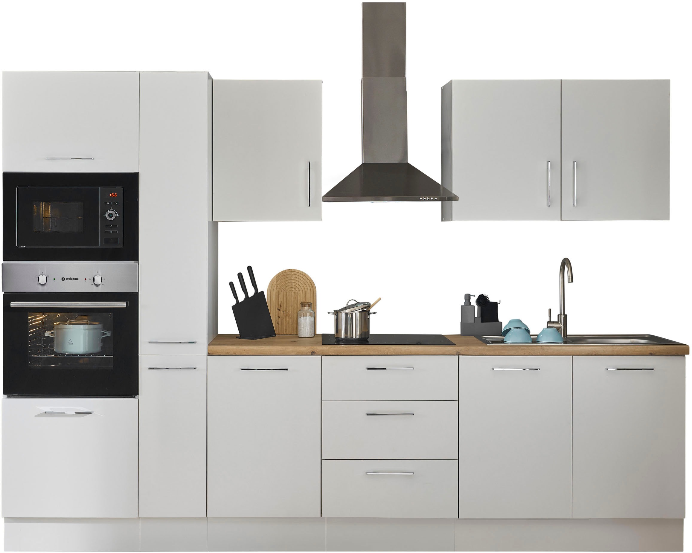 BASIC by Balculina Küchenzeile "Turin" Breite 300 cm, wahlweise mit E-Gerät günstig online kaufen