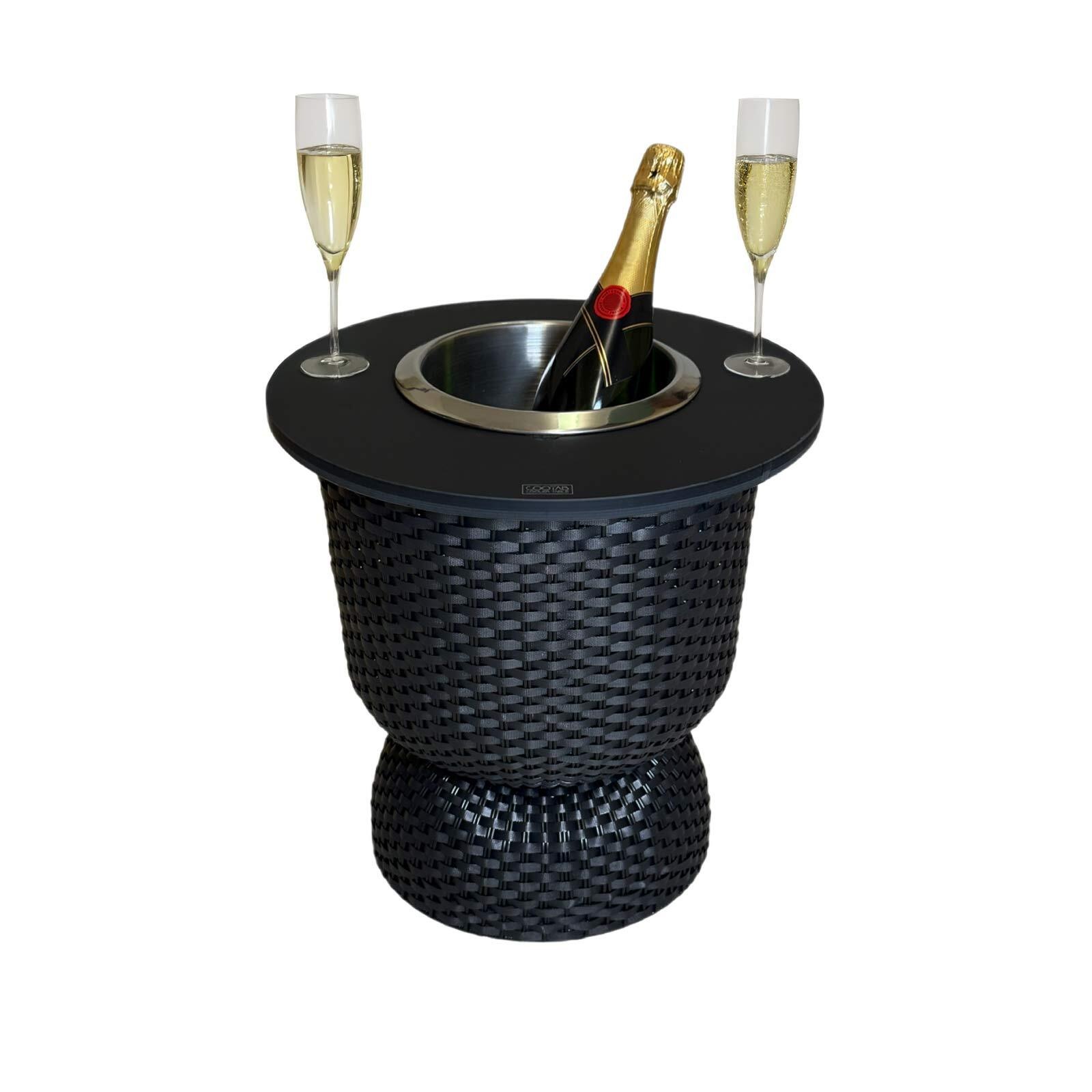 COOTAB Cooler Table Beistelltisch »3-in-1 Loungetisch mit Edelstahl-Kühler Paris 43 cm« 1 Stk. tlg. Wetterfest, Pflegeleicht, Hitzebeständig