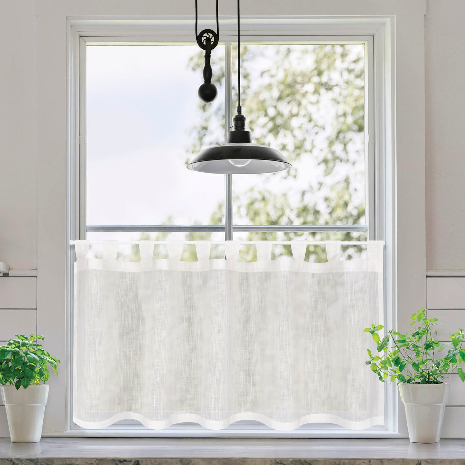 Gerster Scheibengardine "Carna" Schlaufen 1 Stk. tlg. Schlaufenbistro-Gardi günstig online kaufen