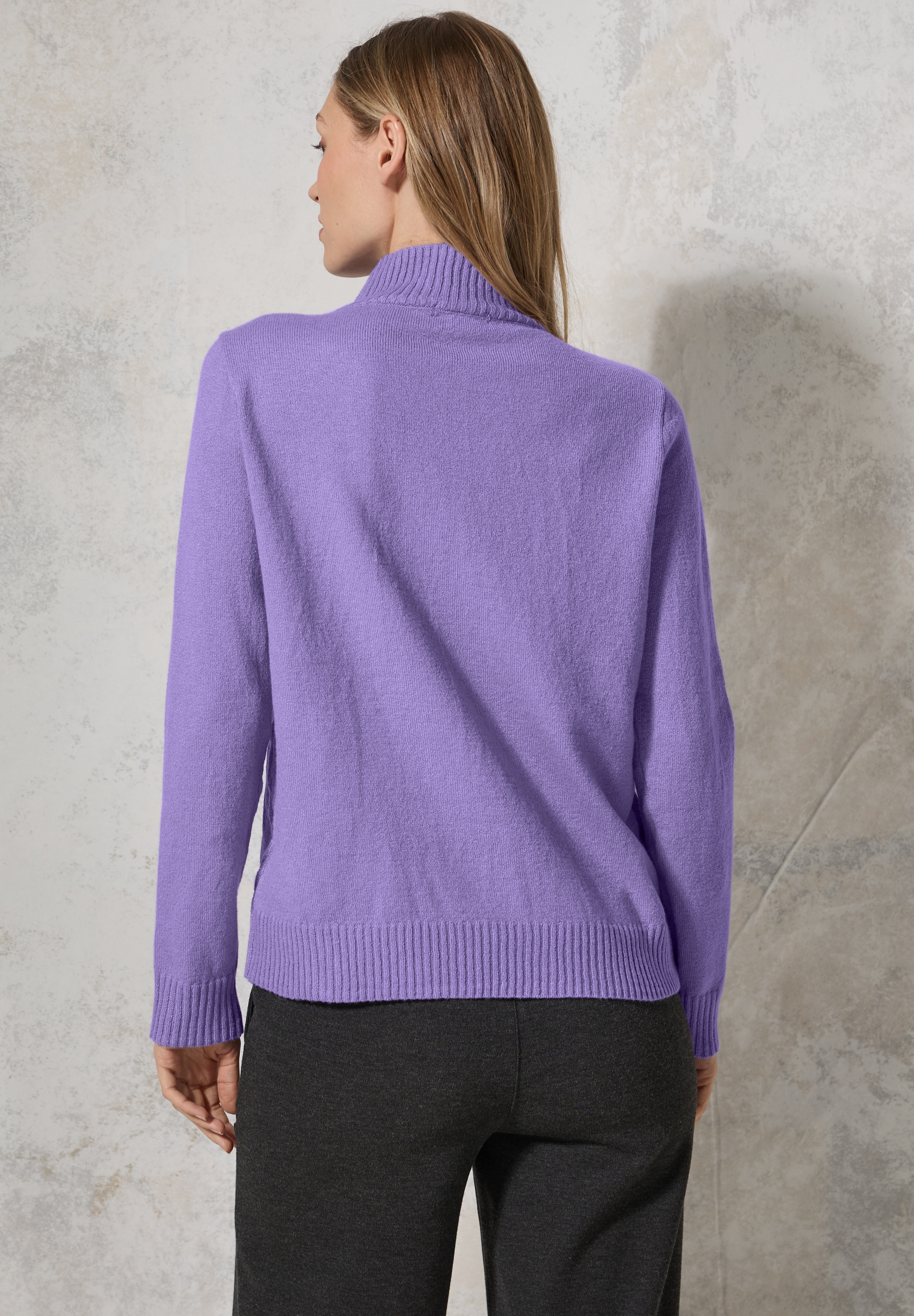 Cecil Strickpullover, mit Jaquard-Muster und Stehkragen
