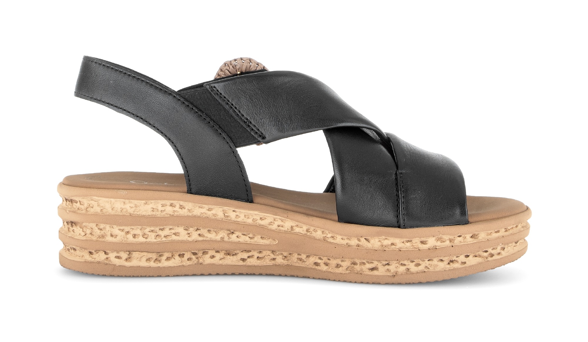 Plateausandaletten GABOR "Plateau Sandale", Damen, Gr. 38, schwarz, Schuhe 2