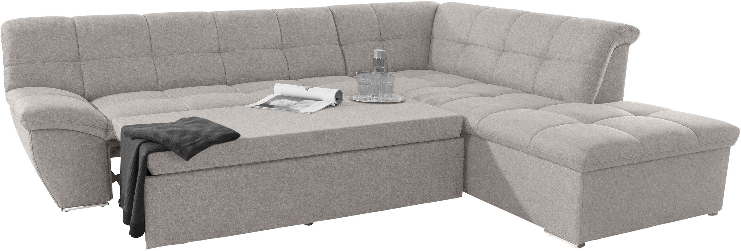 DOMO collection Ecksofa »Lagoa L-Form«, wahlweise mit Bettfunktion, frei im Raum stellbar, große Farbvielfalt