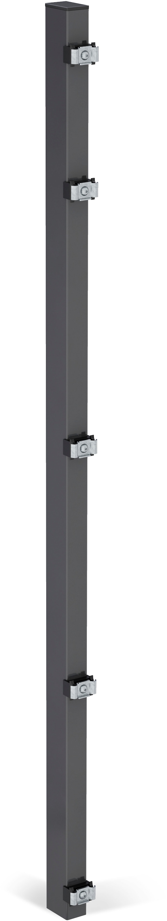 Alberts Zaunpfosten »60x40 mm für Doppelstabmattenzaun«, 147,5 cm, zur Befestigung mit Einschlag-Bodenhülse oder Pfostenträger