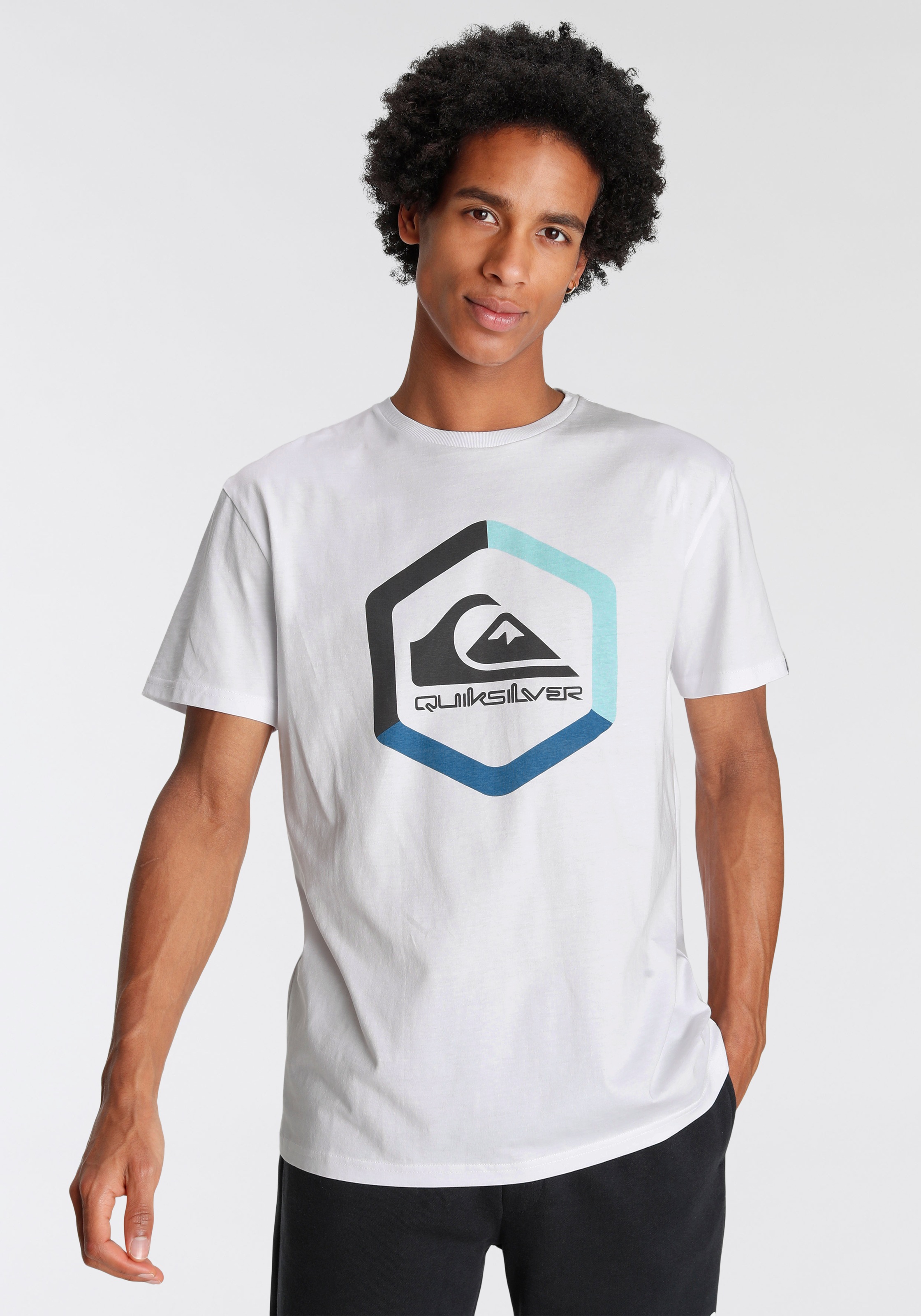 | BAUR tlg., mit Quiksilver T-Shirt ▷ Doppelpack (Packung, 2er- »Herren kaufen Pack) 2 Logodruck«,