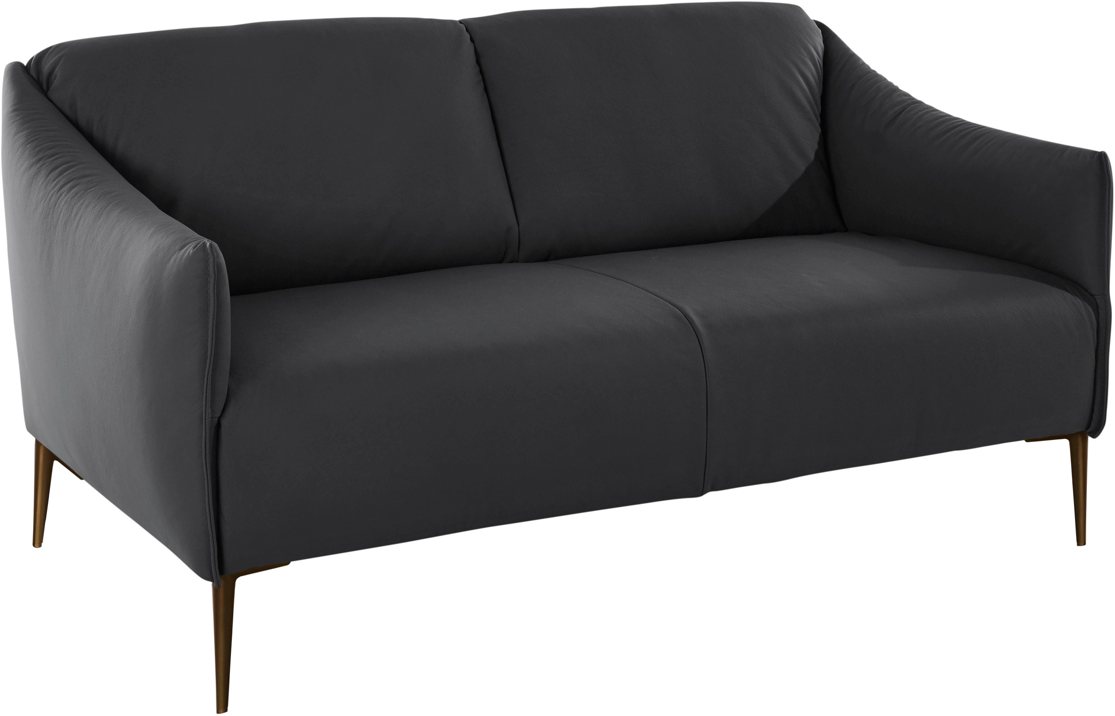 W.SCHILLIG 2-Sitzer "sally Design-Sofa, Loungsofa, bequem, schmale Armlehnen, Breite 154cm" mit Metallfüßen in Bronze pulverbeschichtet, Breite 154 cm
