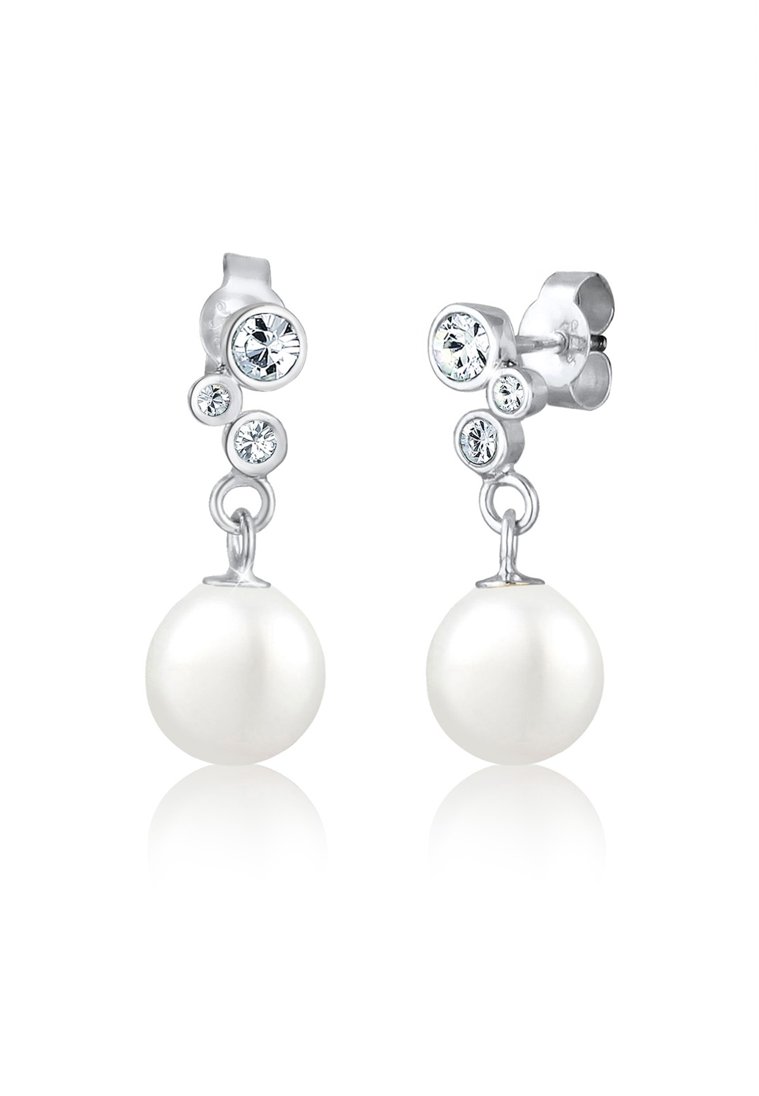 ELLI Shell Pearl Crystal Earrings White 925 Sterling Silver 4