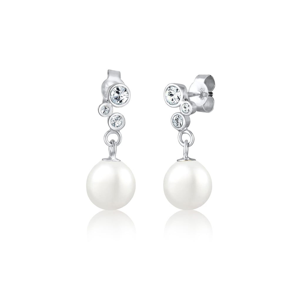 Elli Paar Ohrhänger »Perlen Kristalle Elegant 925 Silber«