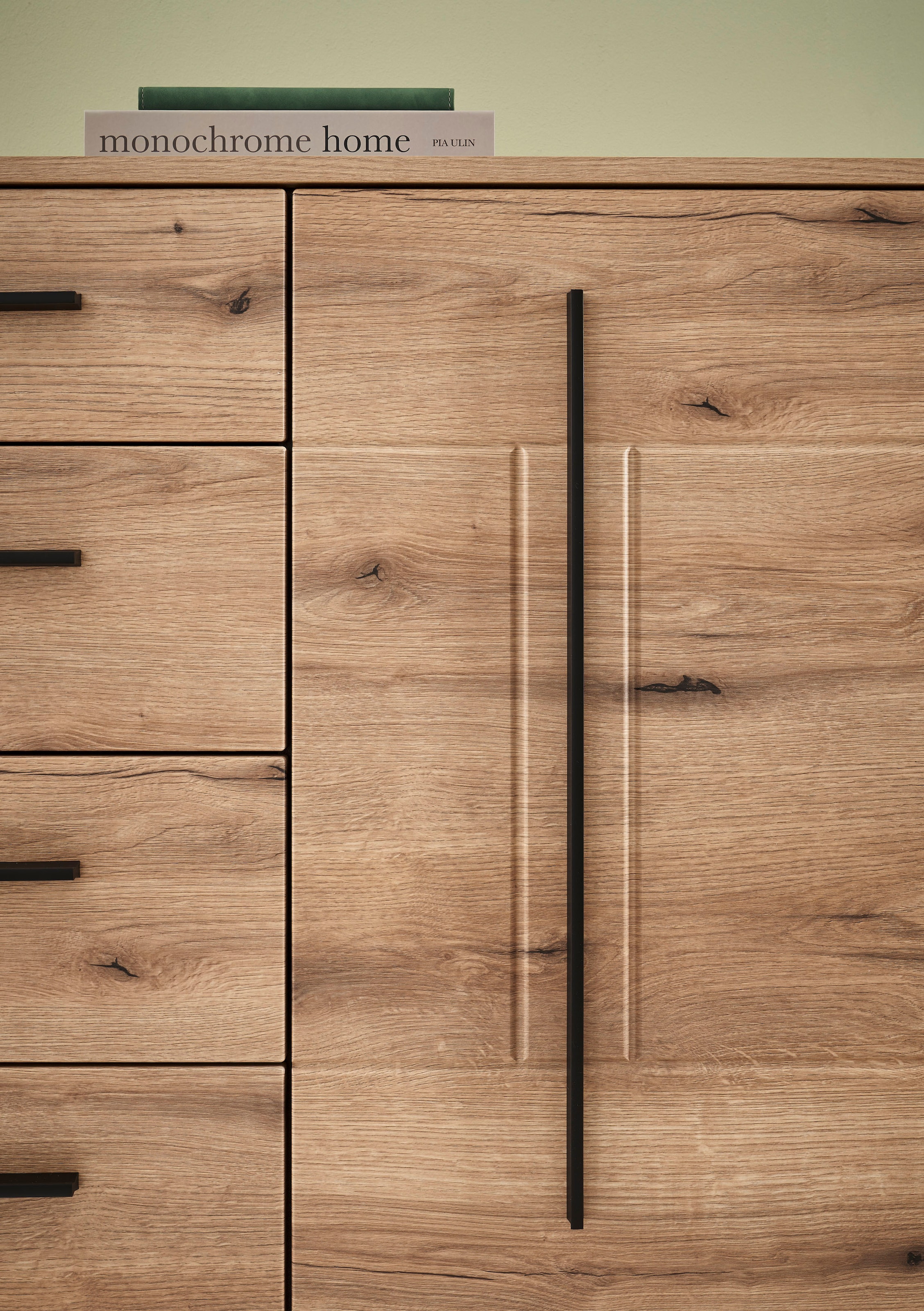 INOSIGN Wohnwand »Cantara, moderne Anbauwand, Wohnzimmer-Set, in Eiche Evoke oder Weiß«, (Set), enthält zwei Vitrinen und ein Sideboard