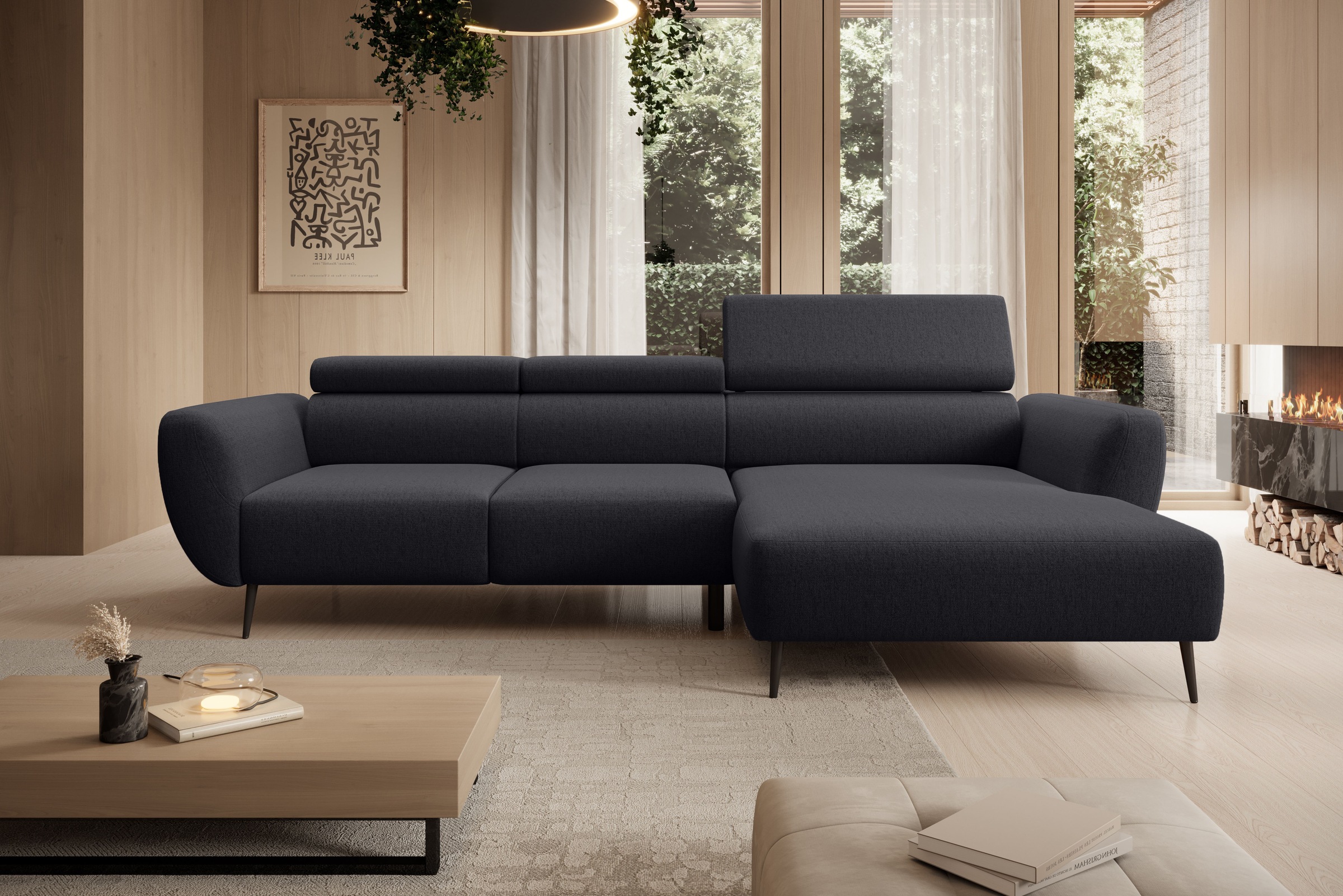 WERK2 Ecksofa "Alisson 277 x 174 cm modern und bequem" Luxus-Microfaser weich, L-Form, XXL, elektrische Sitztiefenverstellung
