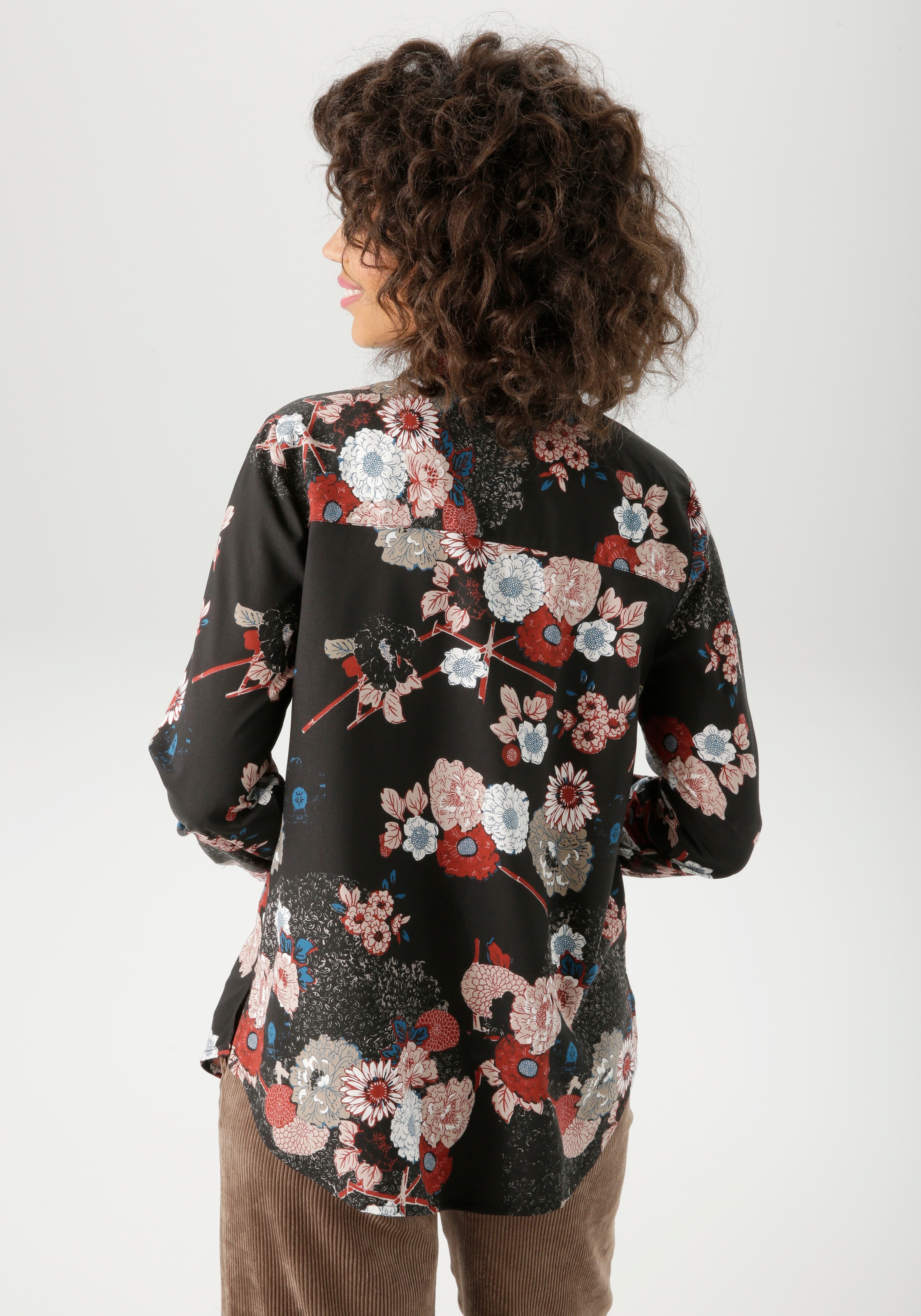Thumbnail - Aniston CASUAL Hemdbluse mit extravagantem, grafischen Blumendruck - NEUE KOLLEKTION