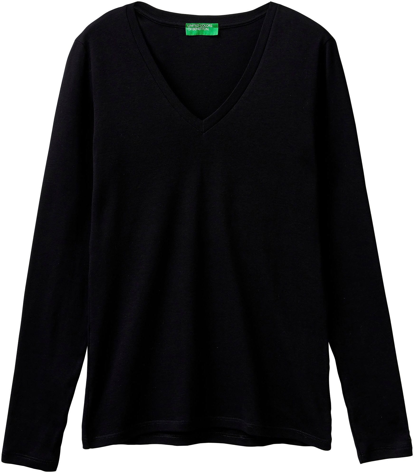 Black Friday United Colors of Benetton Langarmshirt, mit femininem V-Neck |  BAUR
