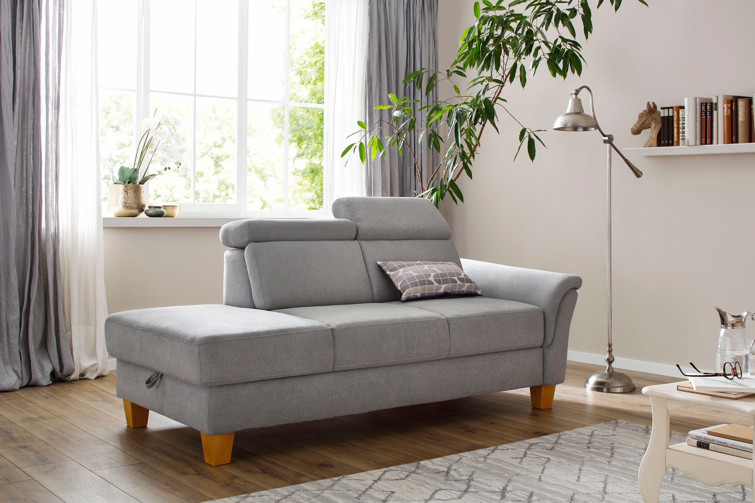 OTTO home Recamiere "Conville" incl. Kopfteilverstellung, Federkern, wahlweise mit Bettkasten