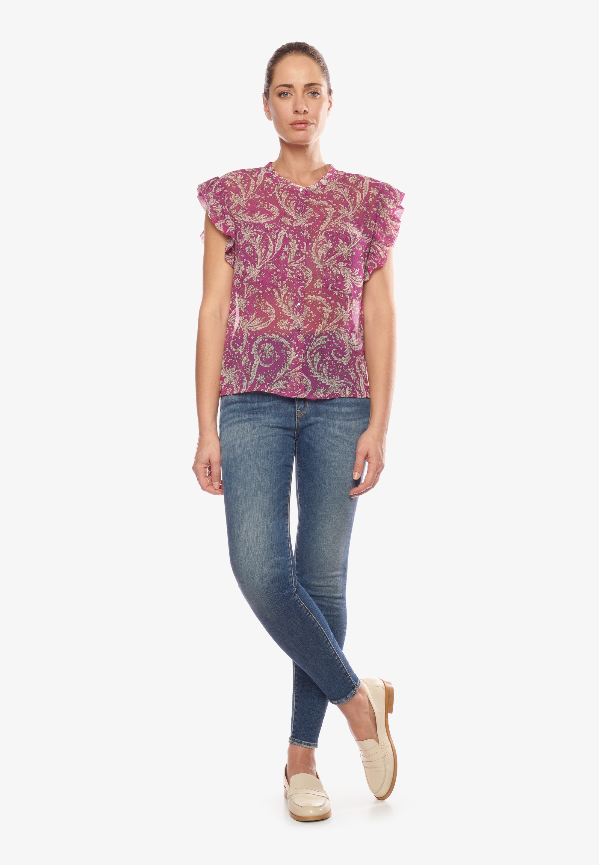 Le Temps Des Cerises Klassische Bluse, mit trendigem Allover-Print