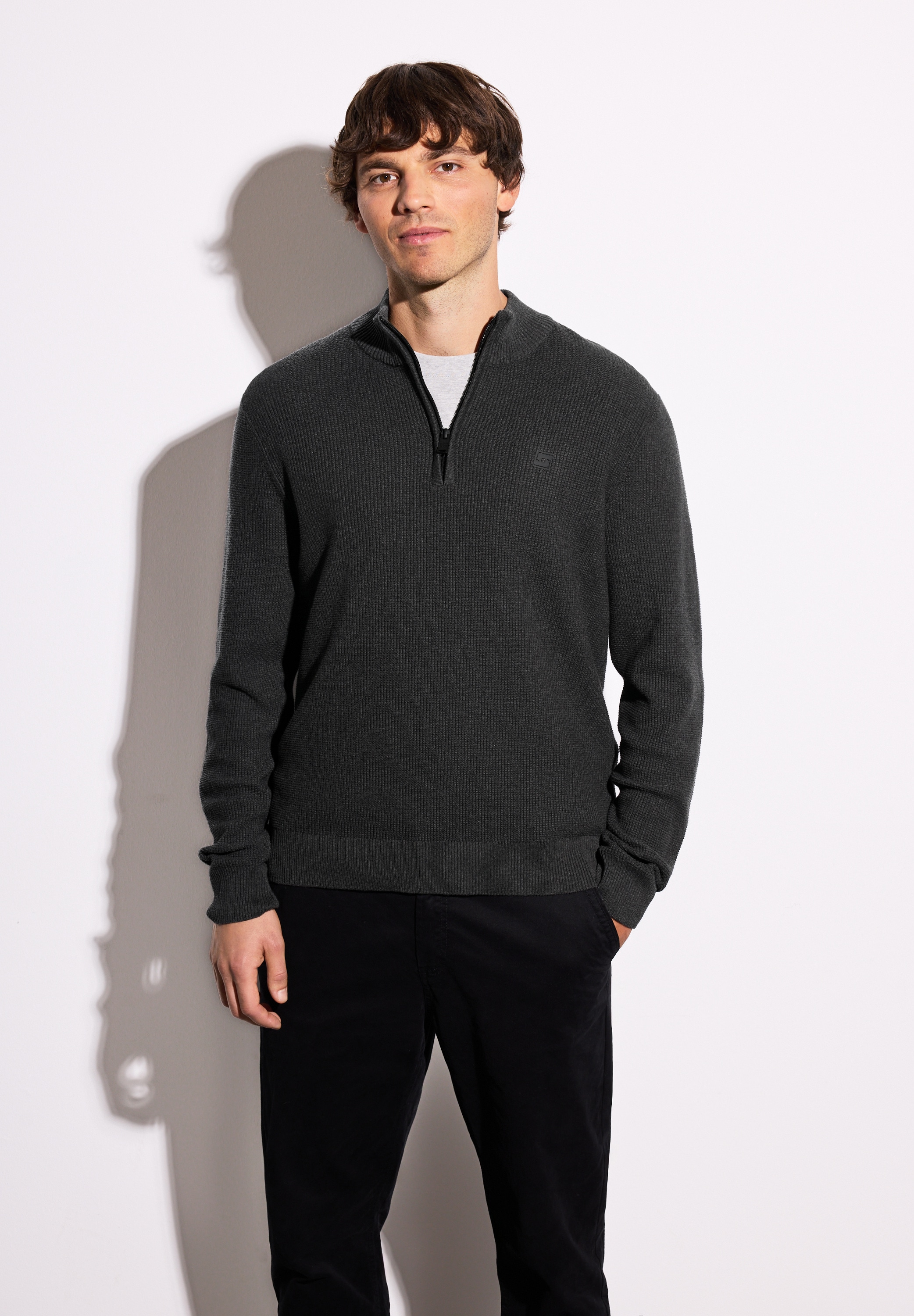 STREET ONE MEN Strickpullover, aus reiner Baumwolle günstig online kaufen