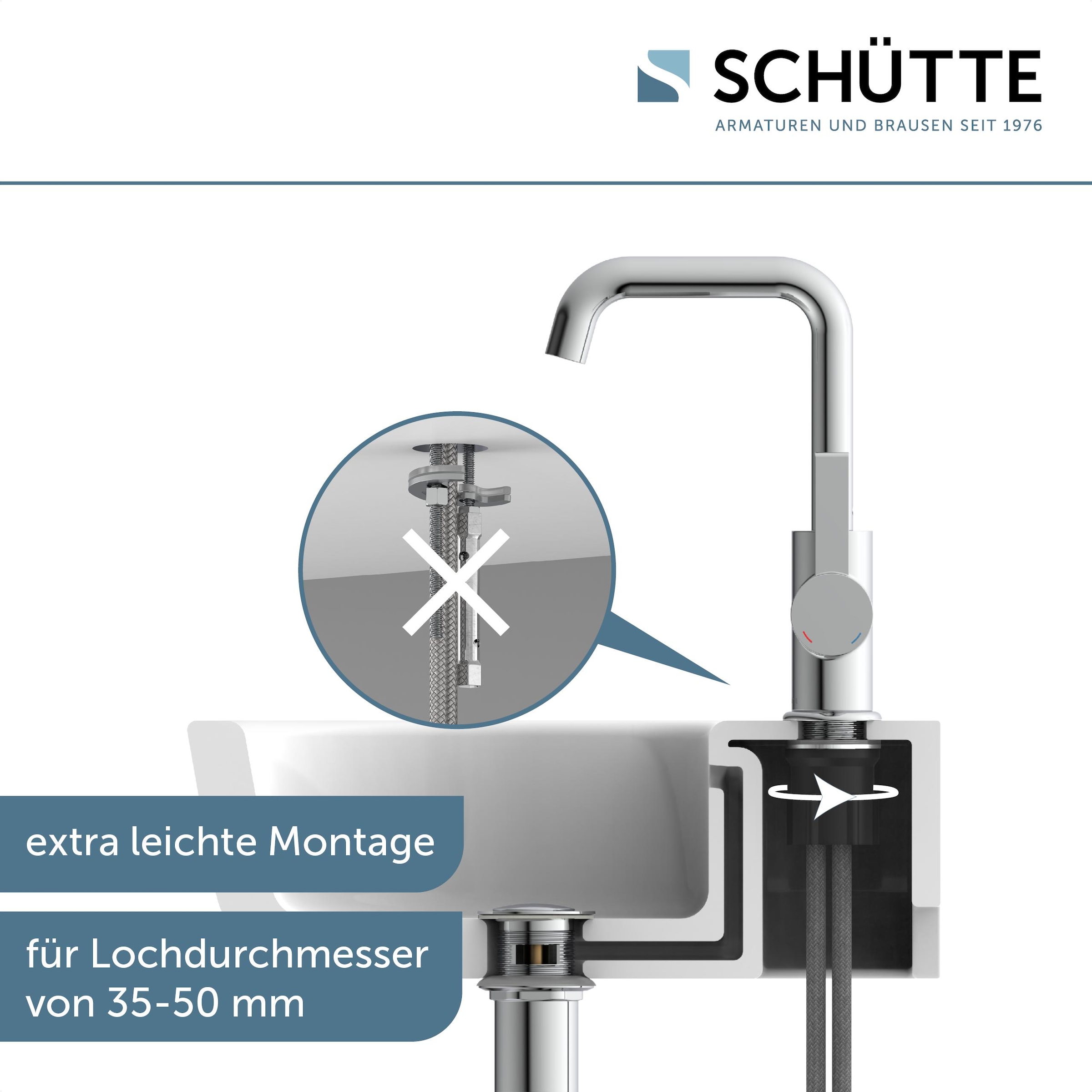 Schütte Waschtischarmatur »»LOS ANGELES««, (1 St.), Praktische Cold-Start-Funktion zum Energiesparen
