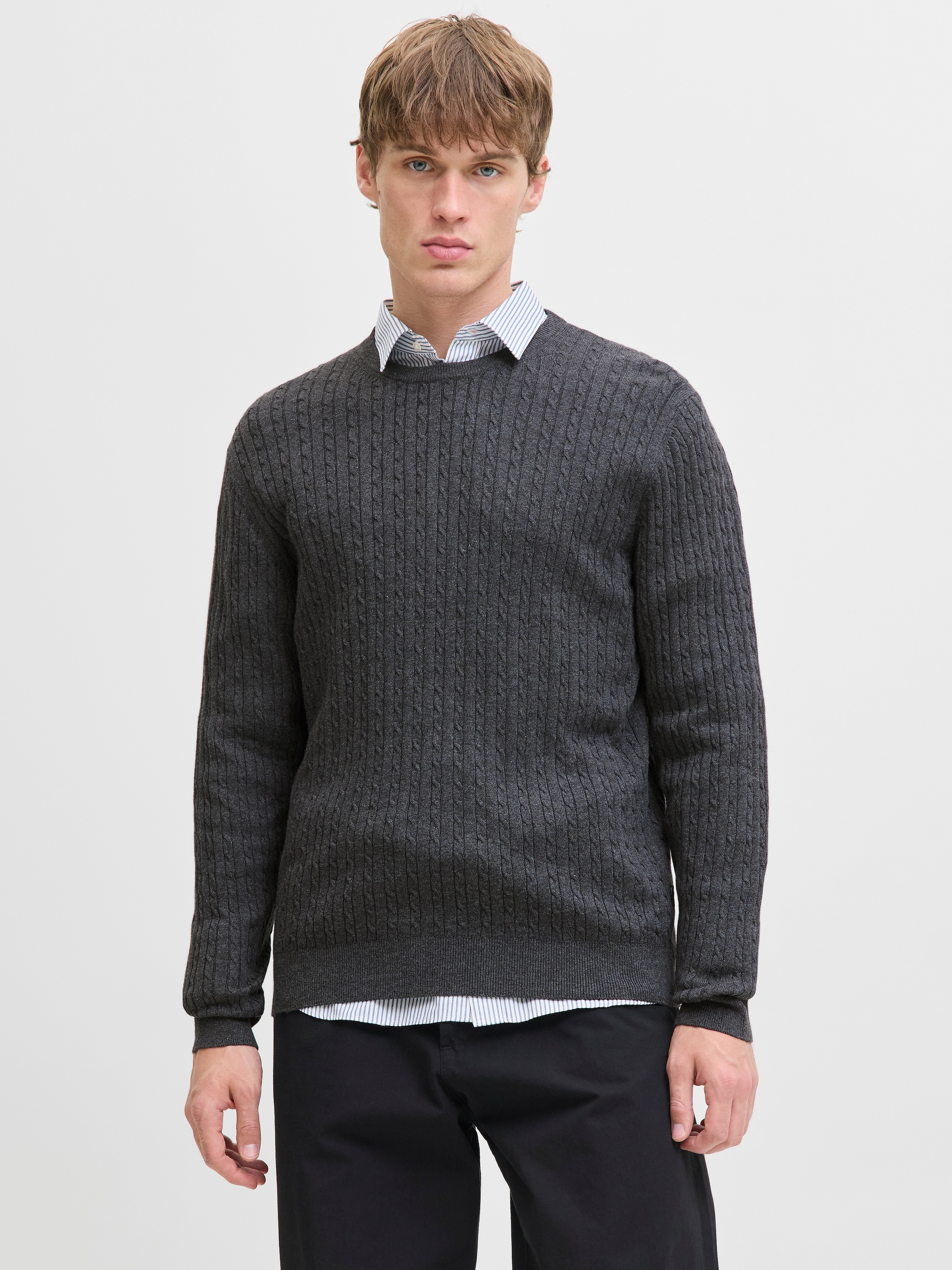 Jack & Jones Strickpullover »JJEEMIL KNIT CABLE CREW NECK NOOS«