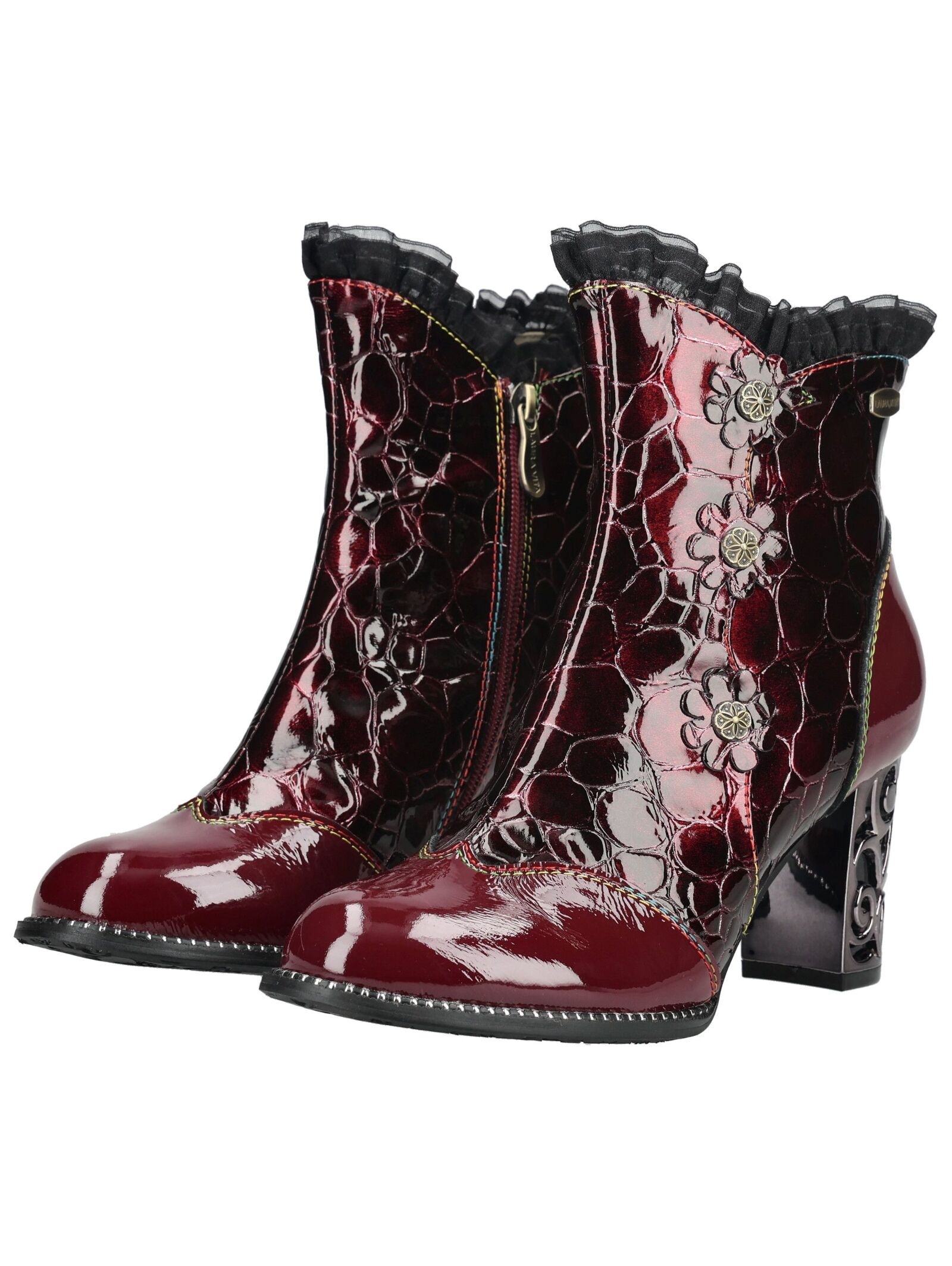 LAURA VITA High-Heel-Stiefelette »LAURA VITA Stiefelette Leder/Textil«