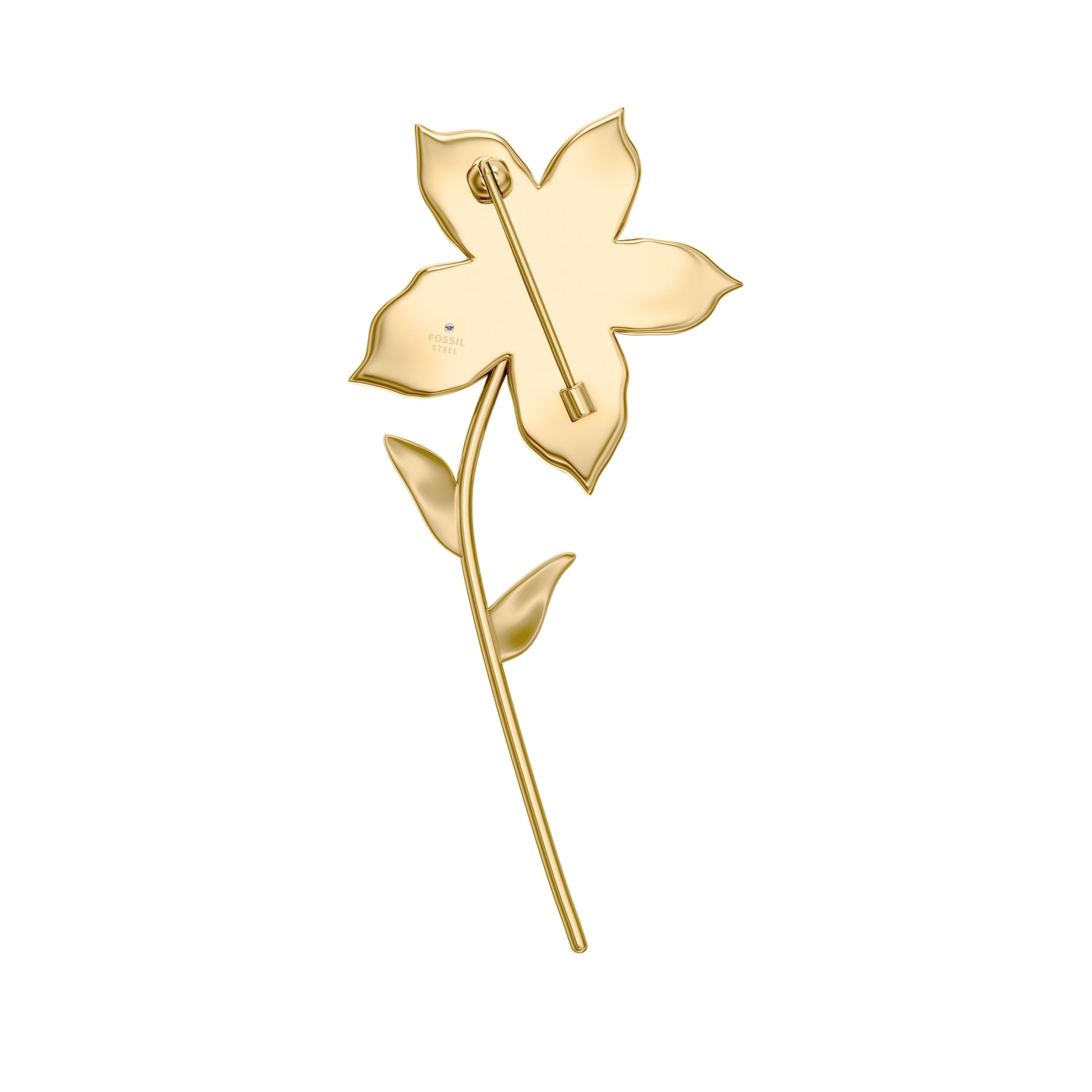 Fossil Anstecknadel »Schmuck Geschenk Edelstahl Brosche Blume Sutton« ()  mit Glassteinen