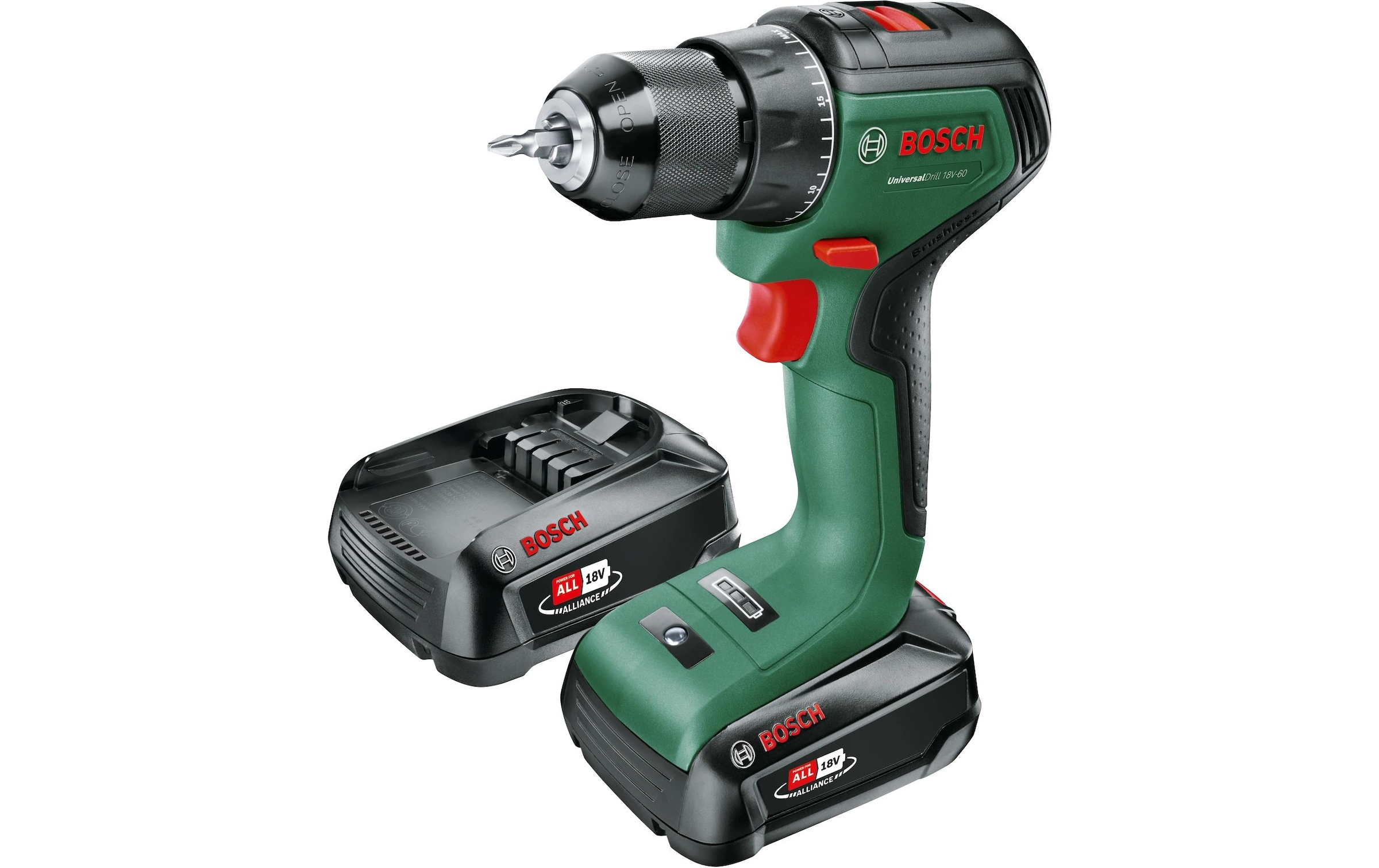 BOSCH Akku-Schlagbohrmaschine »UniversalImpact 18V-60« Inkl. Koffer, mit 2 Akkus 18V/2Ah und Ladegerät