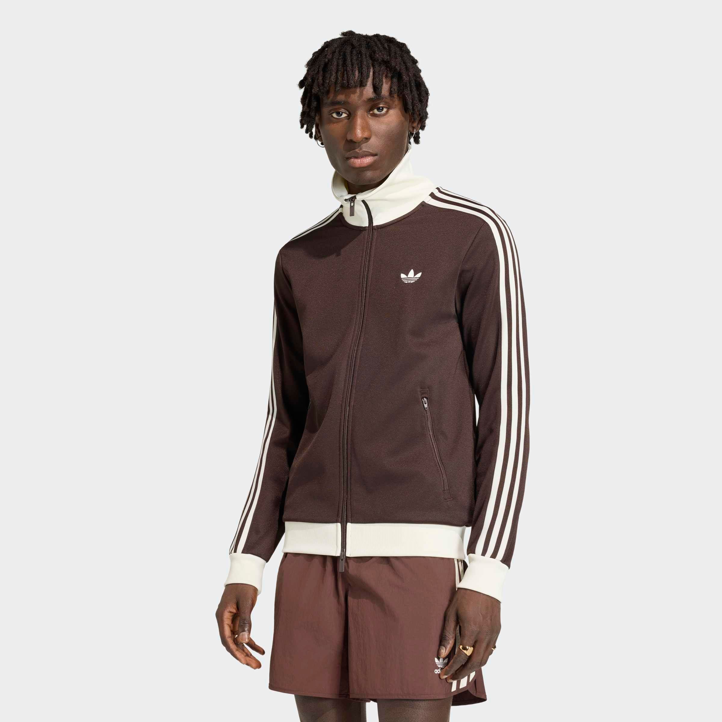 adidas Originals Trainingsjacke "BECKENBAUER ORIGINALS" mit Rundhalsausschnitt, aus Baumwolle und Polyester, in normaler Länge