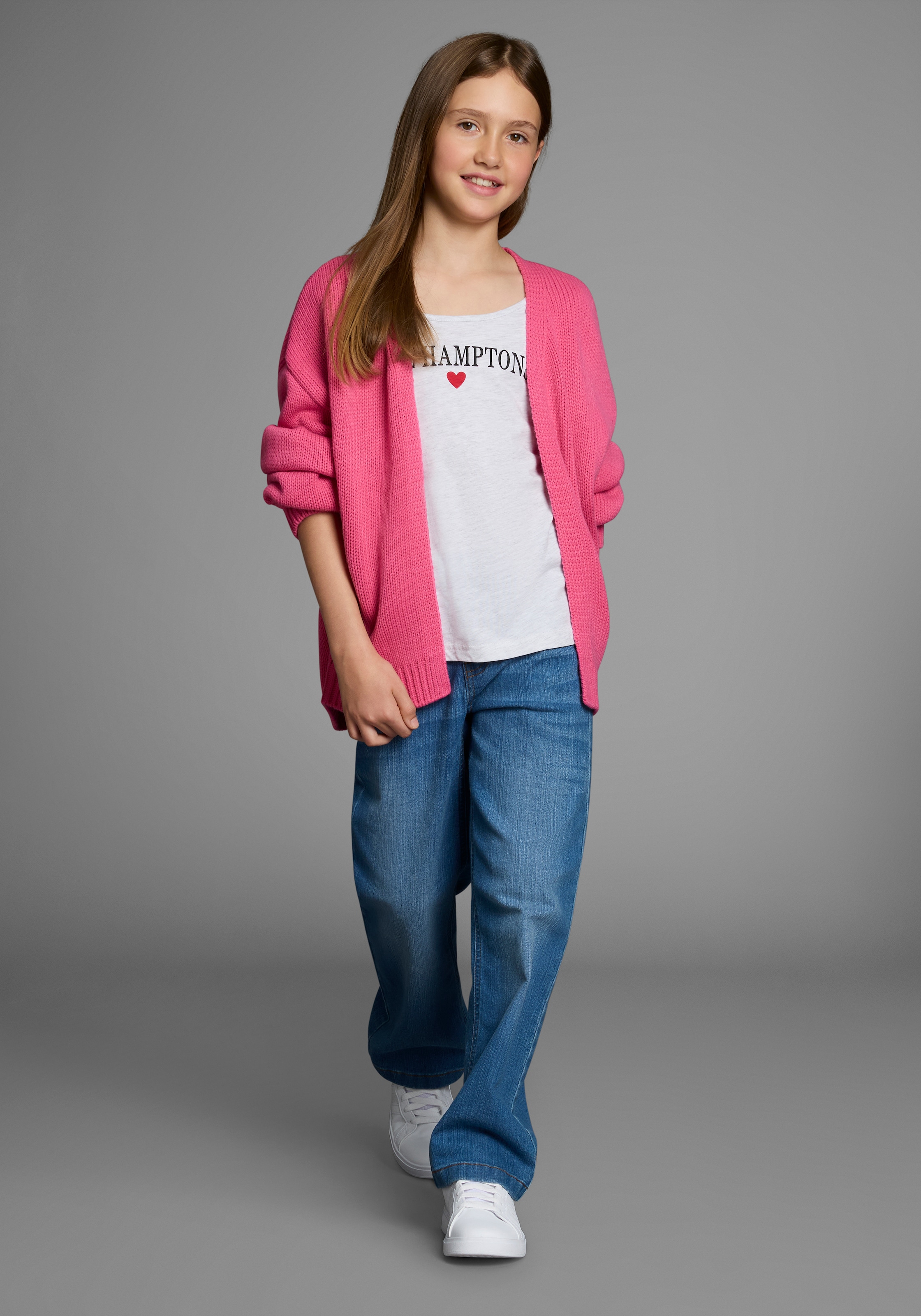 Bruno Banani Strickjacke »Cardigan«, NEU: BRUNO BANANI für TEENS! Lockerer, weicher Strick