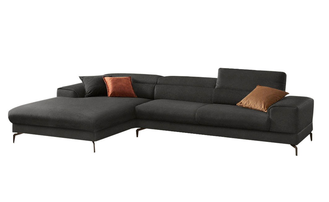 W.SCHILLIG Ecksofa »piedroo, Designsofa mit tollem Sitzkomfort, bequem und elegant, L-Form«, Kopfteilverstellung, wahlweise mit Sitztiefenverstellung, Breite 343cm