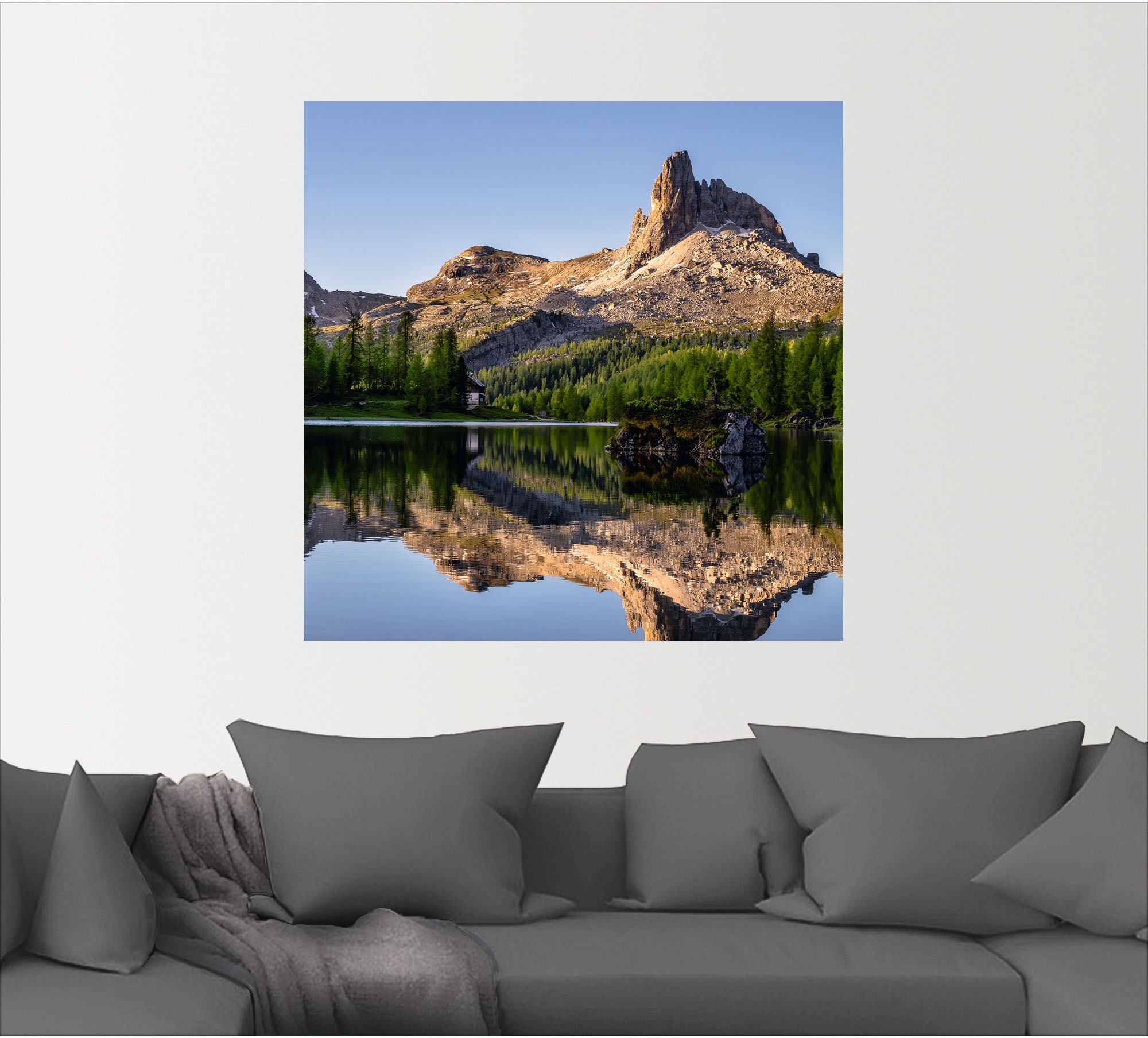 Artland Leinwandbild »Lago Di Federa in den Dolomiten«, Gewässer, (1 St.), auf Keilrahmen gespannt