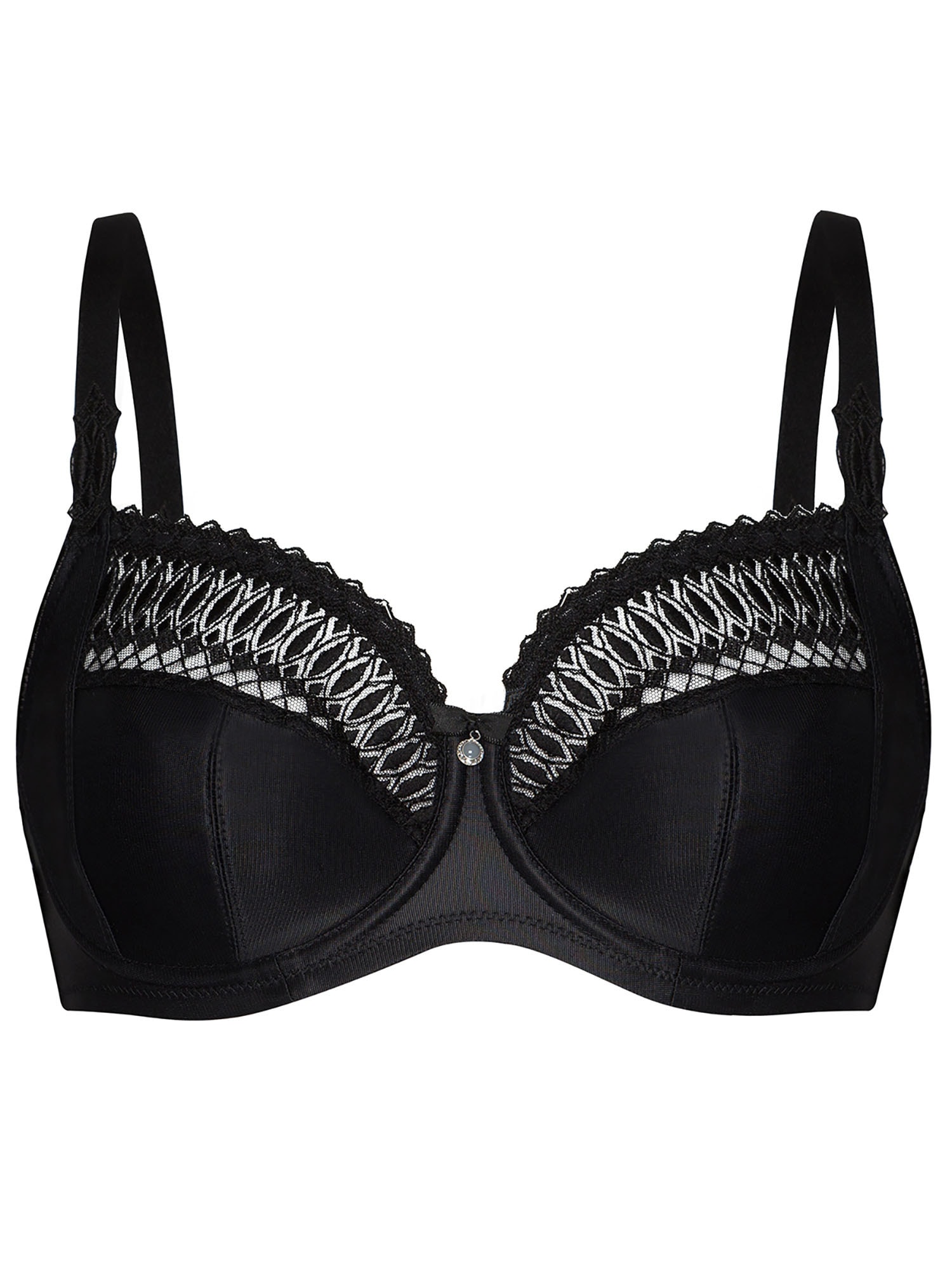 SUSA Damen Bügel-BH "BH mit Bügel Santorin", Gr. 95, schwarz, Stoff, Obermaterial: 46% Polyamid PA. 42% Polyester PES. 12% Elasthan EL., BHs