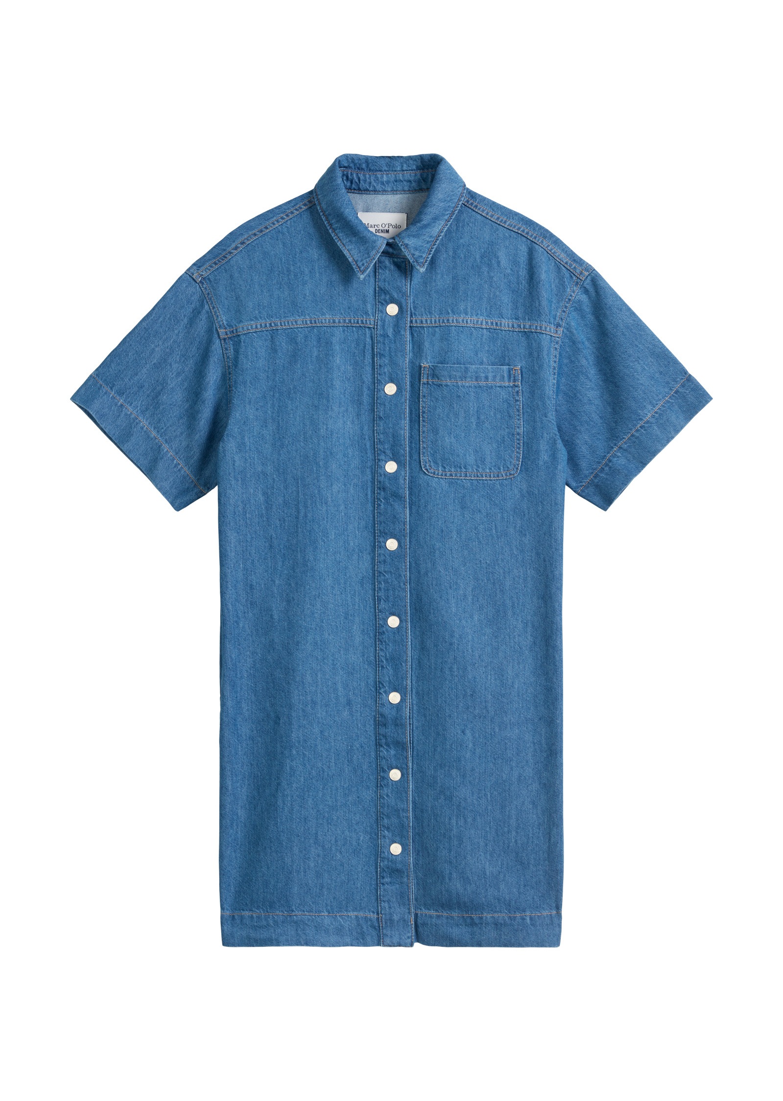 Marc O'Polo DENIM Hemdblusenkleid »mit recyeltem Leinen-Garn«