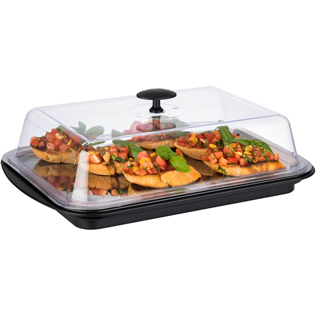 APS Buffet-Vitrine »Thermo Tablett«, (Set, 1 tlg.), mit Haube, 43x29 cm, inkl. Kühlakkus