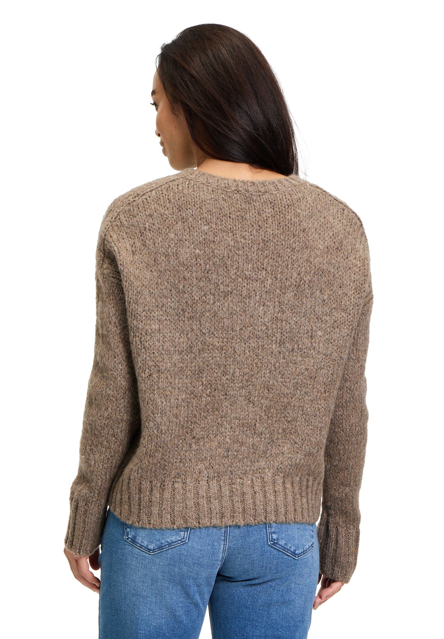 Cartoon Strickpullover »Cartoon Basic-Pullover mit Rundhalsausschnitt«, (1 tlg.), Rippbündchen