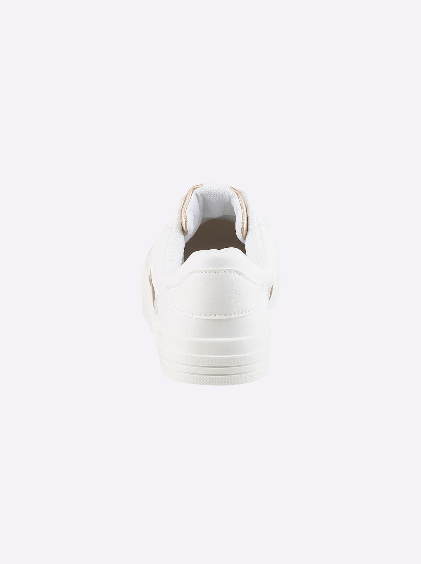 Sneaker HEINE, Damen, Gr. 38, weiß, bronzefarben, Synthetik, Schuhe Sneaker 2