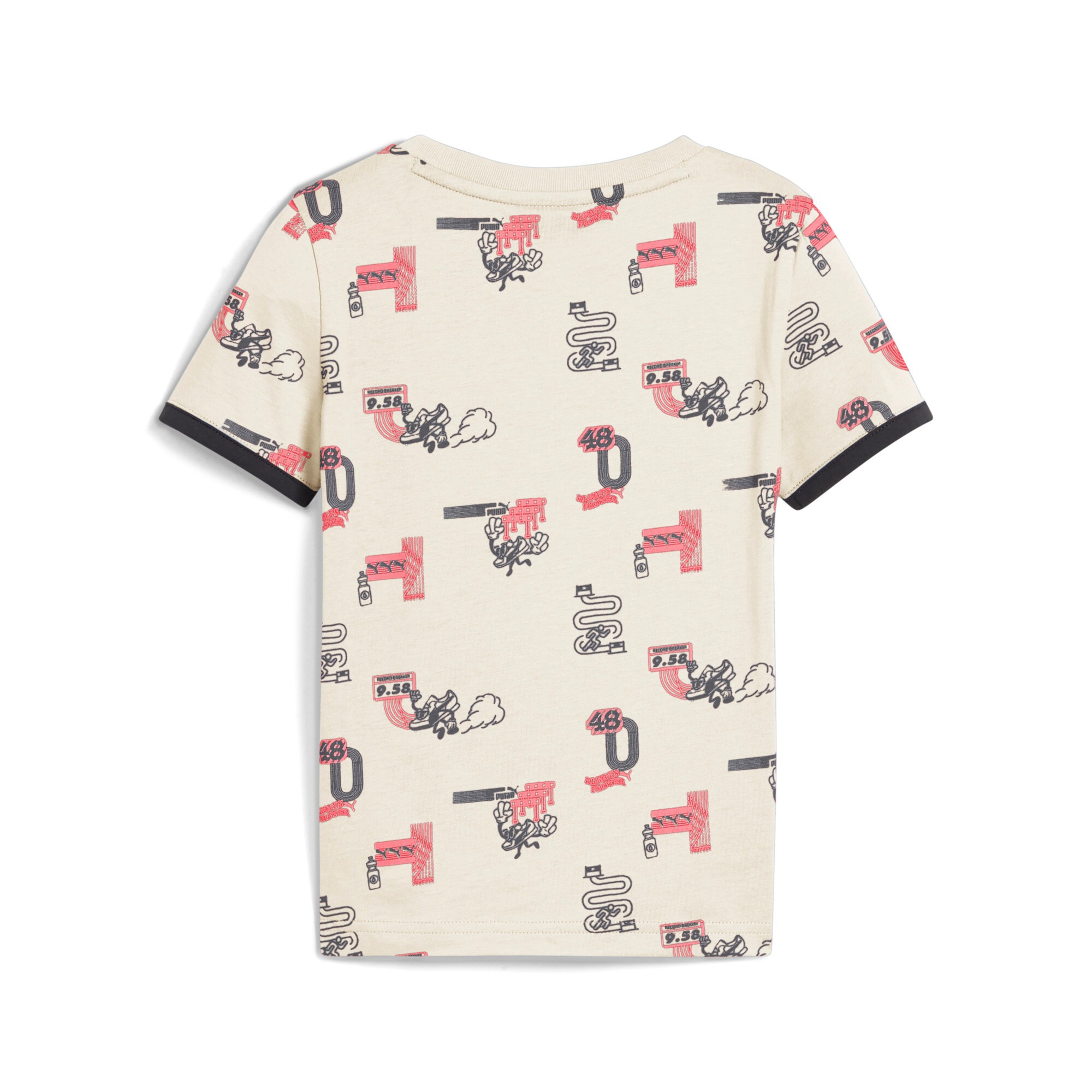 PUMA T-Shirt »LITTLE RUNNERS AOP TEE PS« Regular Fit, Rundhalsausschnitt, Kurzarmdesign