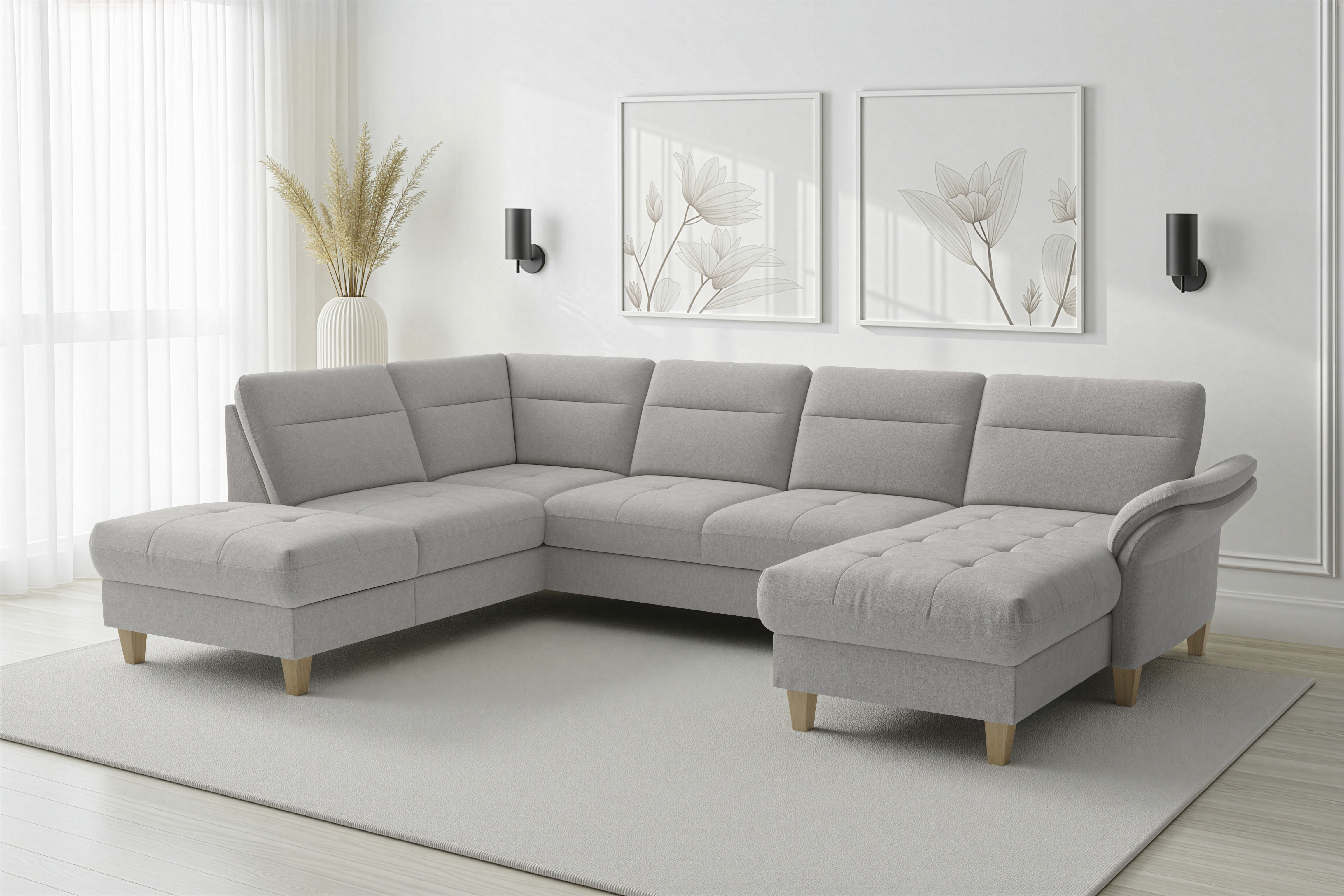 sit&more "Pamela U-Form, B: 292 cm, optional Schlaffunktion & Bettkasten" mit Federkern