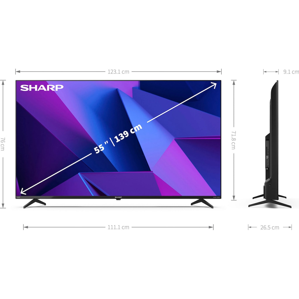 Sharp LED-Fernseher »4T-C55FNx«, 139 cm/55 Zoll, 4K Ultra HD, Android TV-Smart-TV