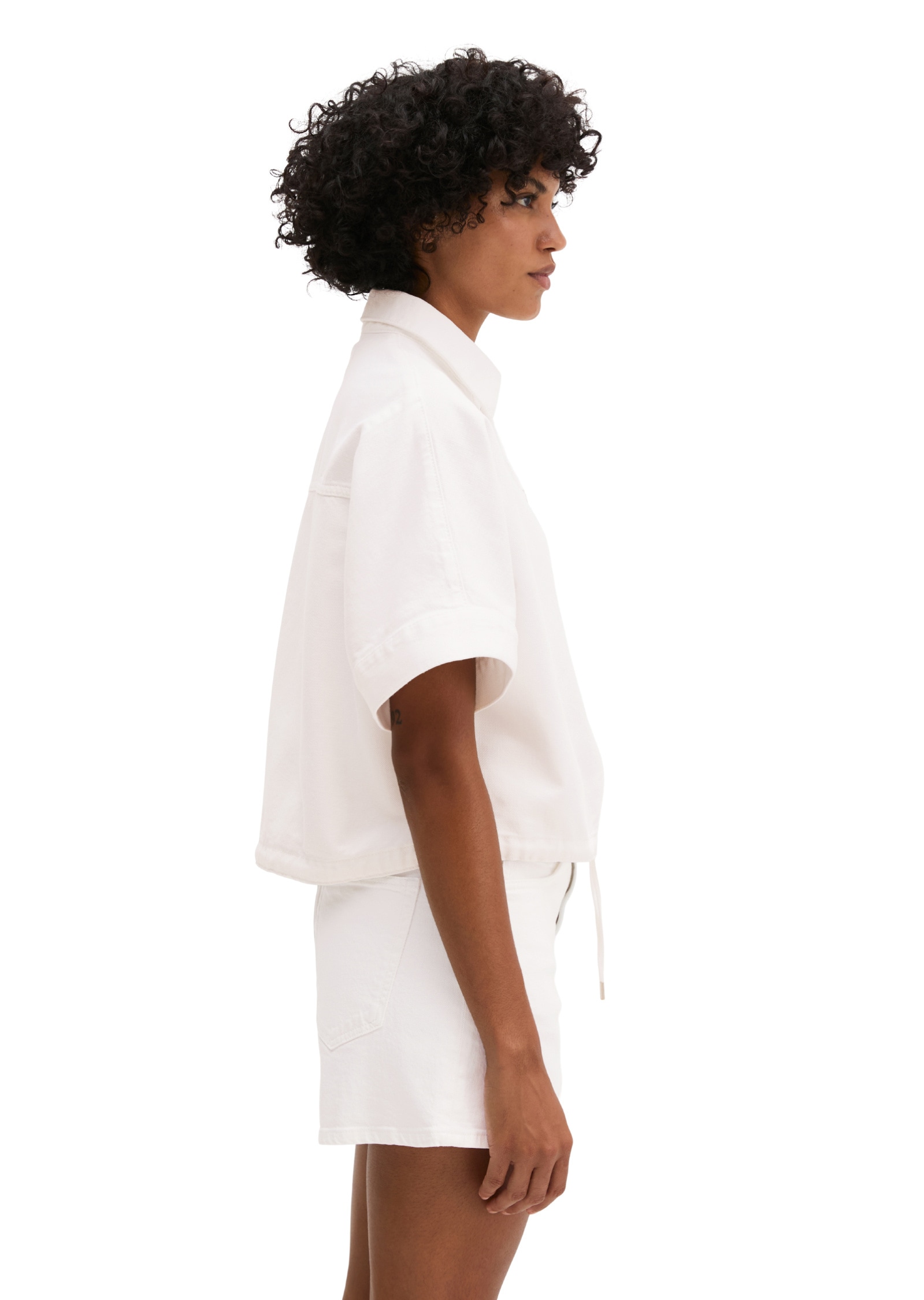 Marc O'Polo Kurzarmbluse »aus Organic-Cotton-Lyocell-Mix«