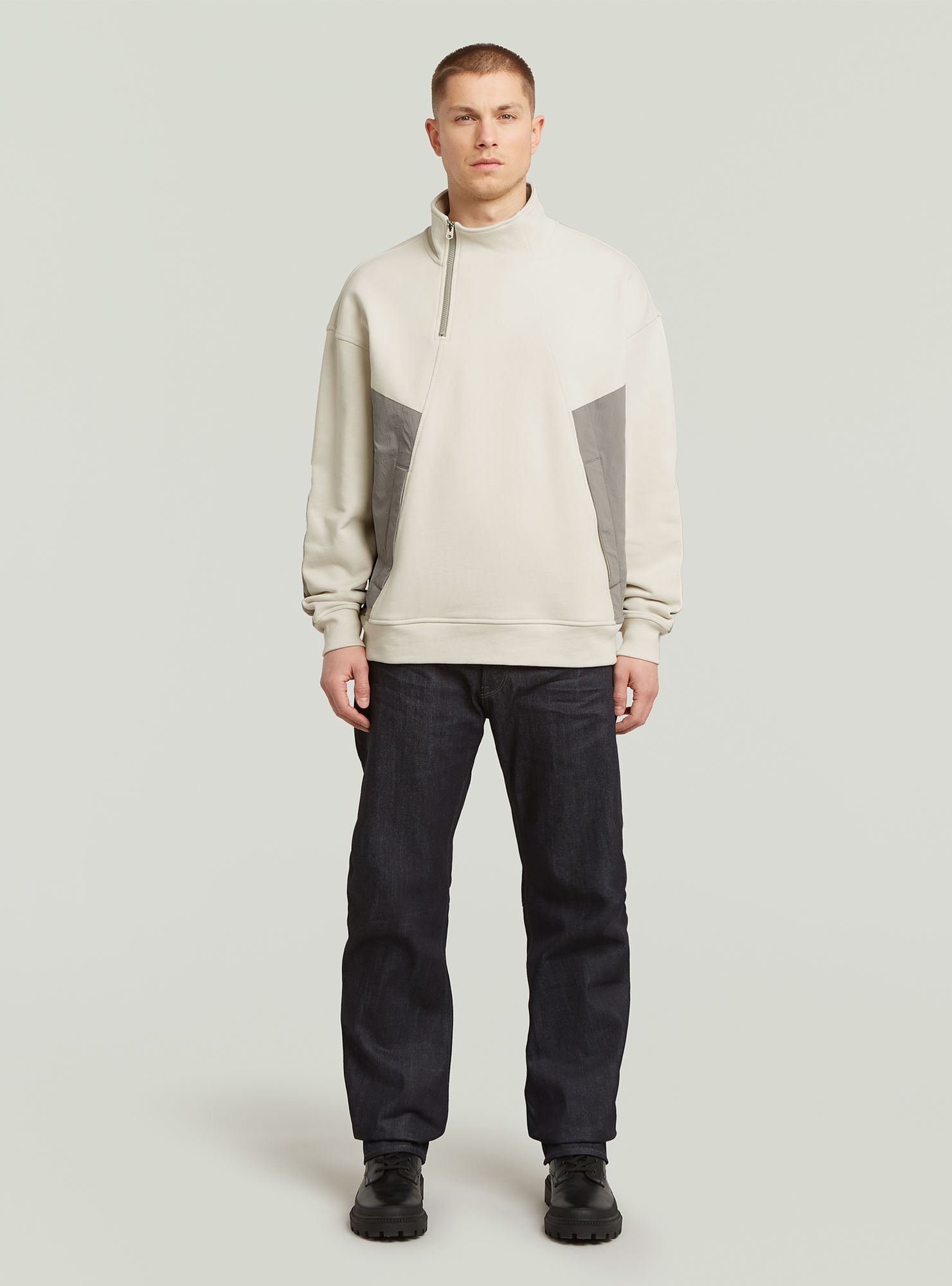 G-STAR Longpullover »Fabric Mix Half Zip Sweater«