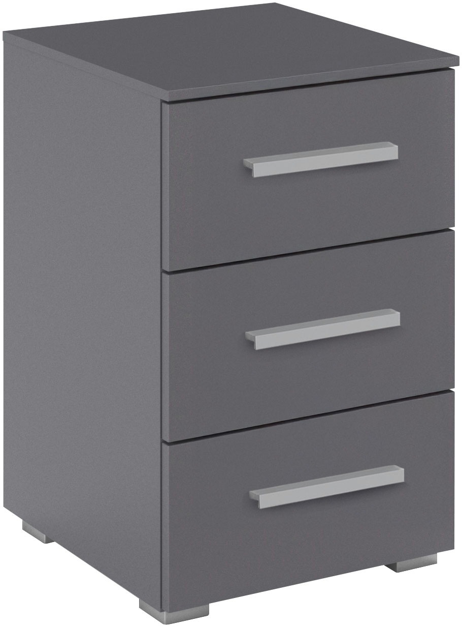 rauch "Nachttisch Nachtkonsole Nachtschrank KOLUNA mit Dekorfront" mit 3 geräumigen Schubladen für viel Stauraum MADE IN GERMANY