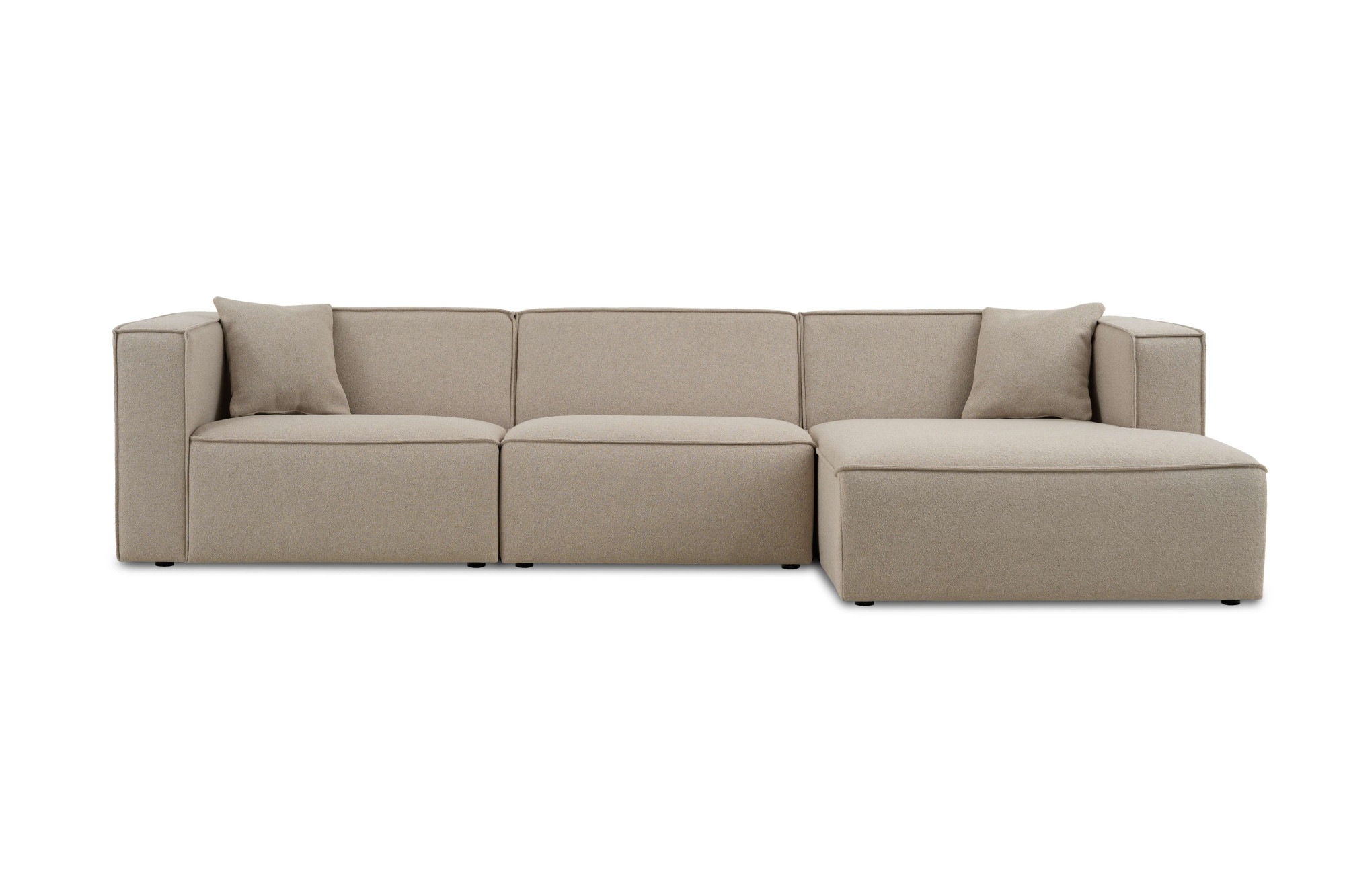 OTTO home Ecksofa »Tammie«, Breite 312 cm, Webstoff fein, bodentief, mit Wellenunterfederung