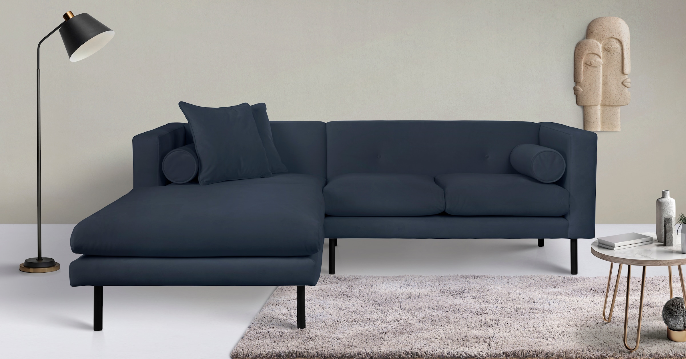 Home affaire Ecksofa "Lillibeth L-Form Designsofa, Maße B/T/H: 240/173/83 c günstig online kaufen