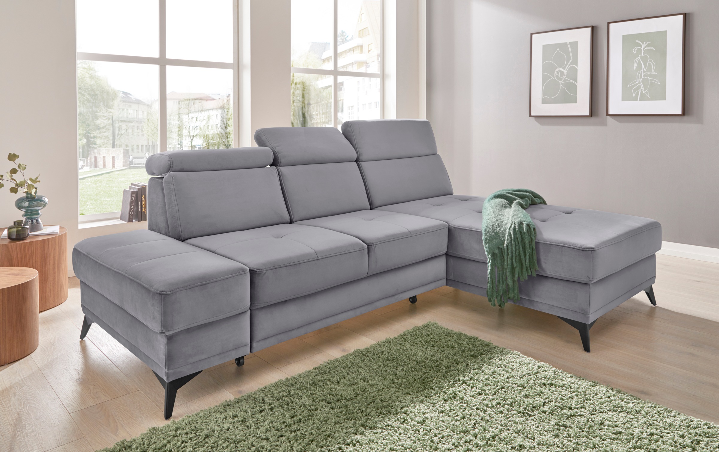 Home affaire Ecksofa "Cardiz L-Form" inkl.Kopfteilverstellung und Federkern günstig online kaufen