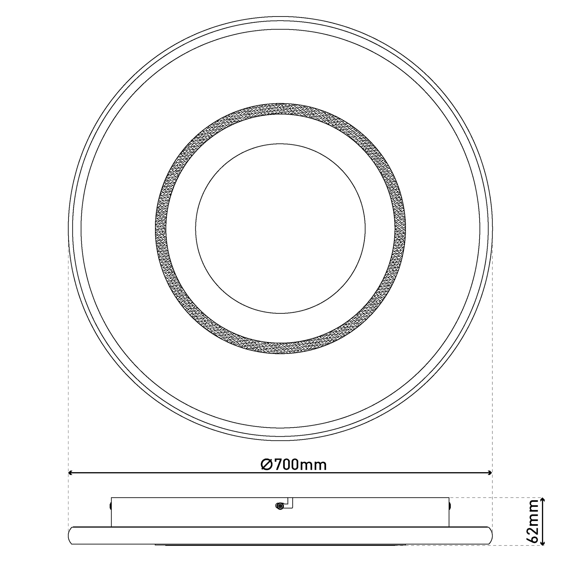 näve LED Deckenleuchte »Livana« LED-Modul 1 Stk. warmweiß - kaltweiß Dimmbar per IR-Fernbedienung, CCT, Memory, Nachlicht, Ø: 70 cm