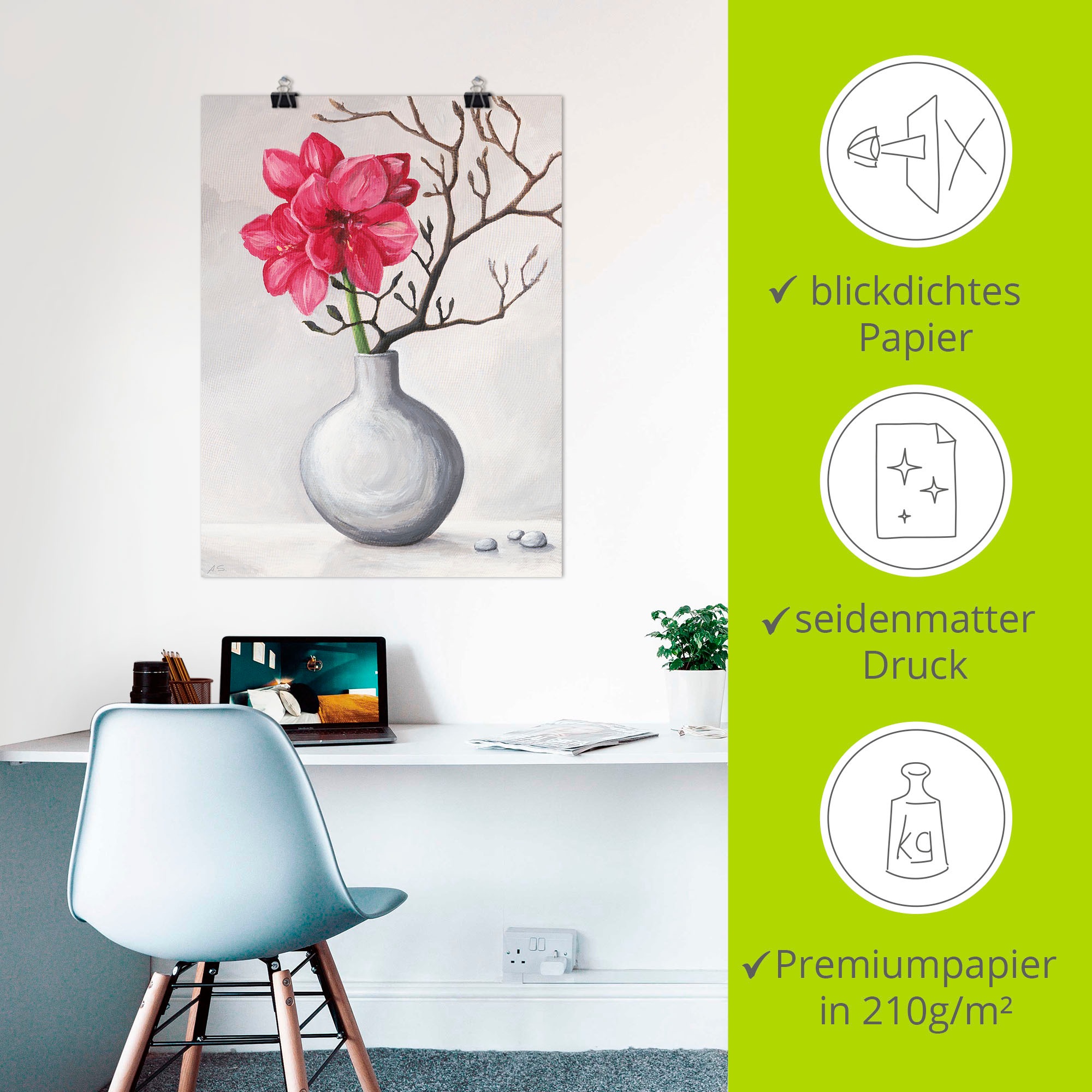 Artland Wandbild »Rote Amaryllis«, Blumen, (1 St.), als Alubild, Outdoorbild, Leinwandbild, Poster in verschied. Größen