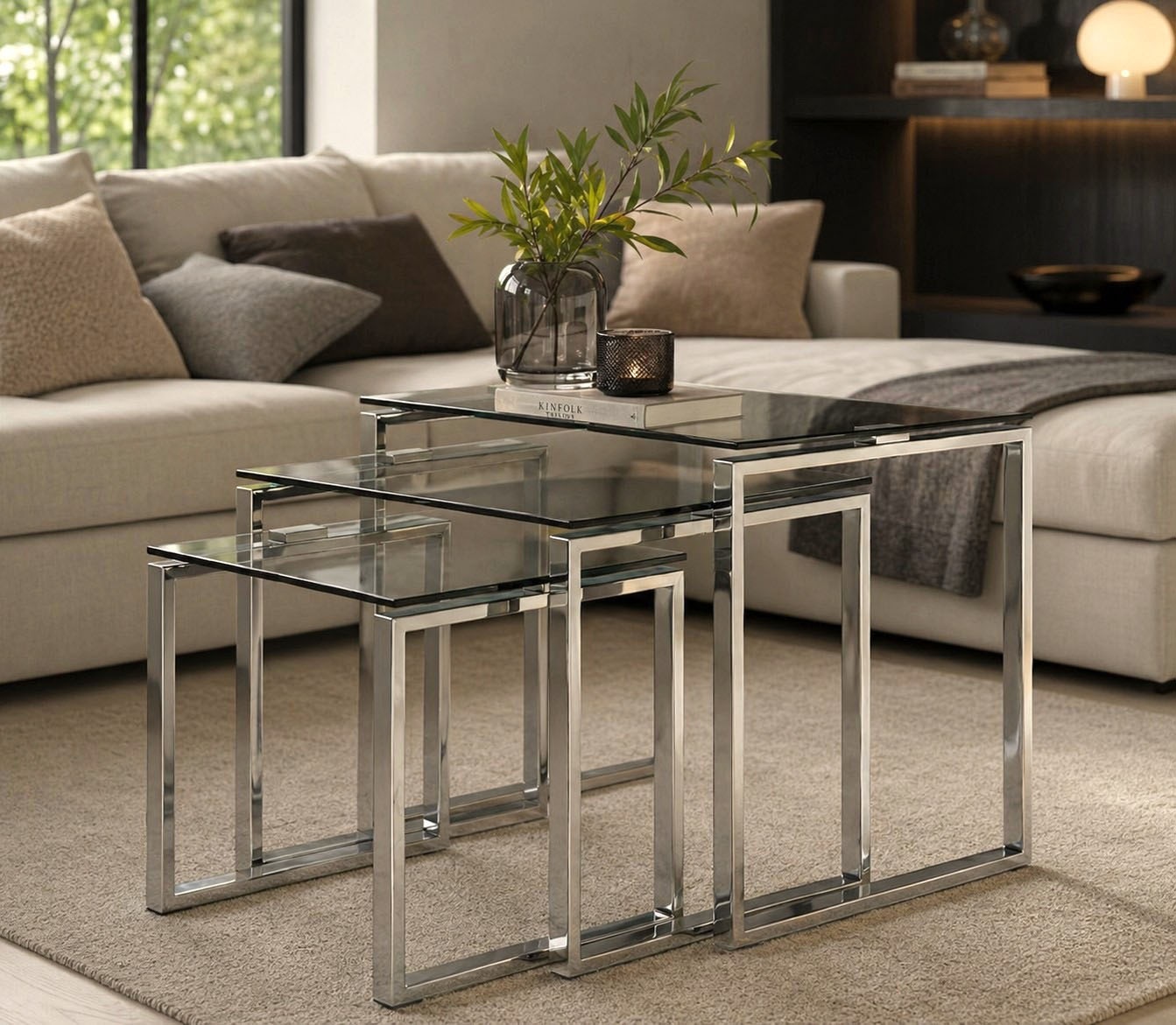ACTONA GROUP Beistelltisch "Katrine 3er Set, moderne Glas Satztische, zeitloses Design" Set, Couchtisch, Sofatisch, OTTOs Choice, OTTOs Choice, Platzsparend, stilvoll & flexibel kombinierbar