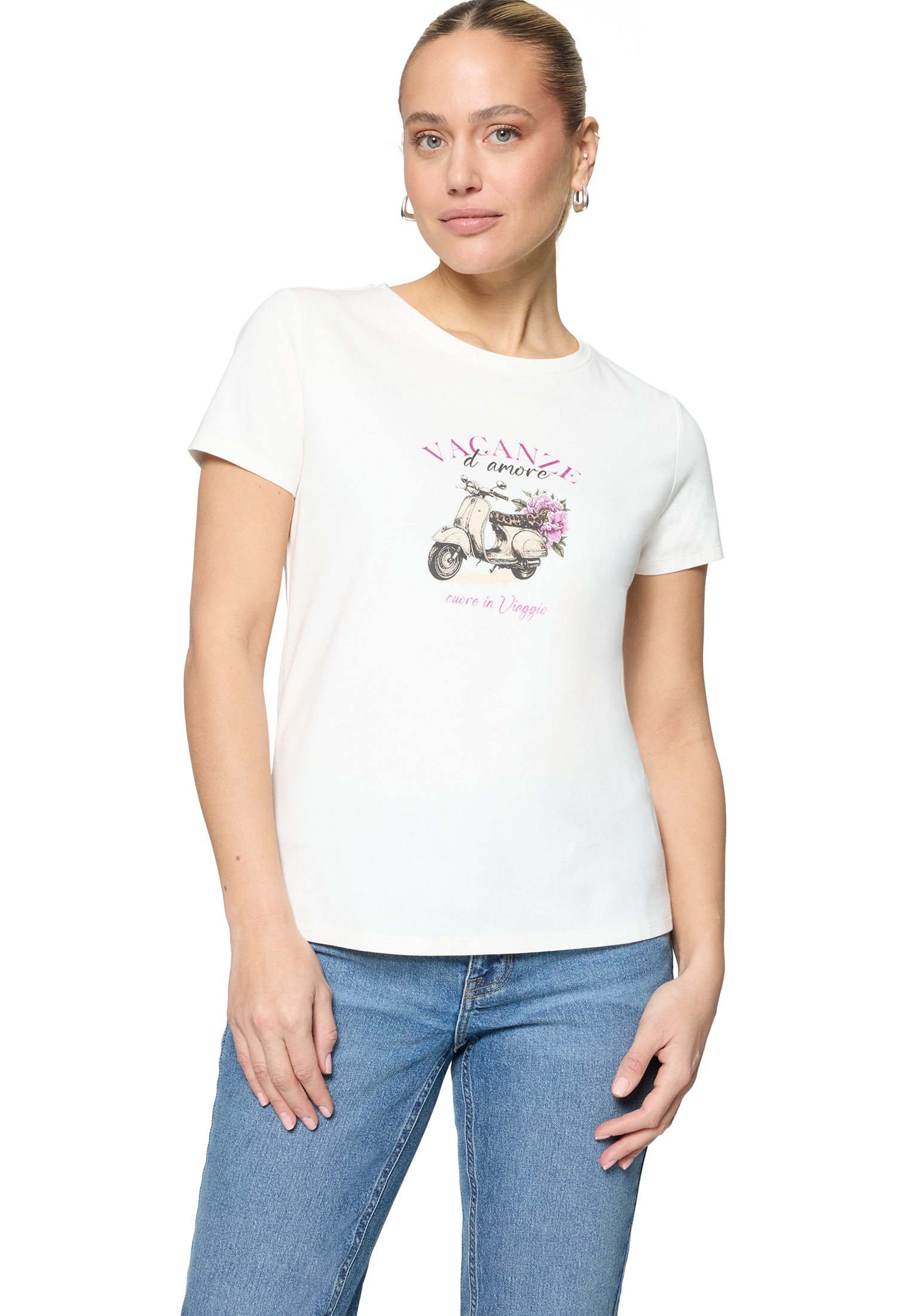 Zero Kurzarmshirt "Damen mit Print" 1 Glitzer günstig online kaufen