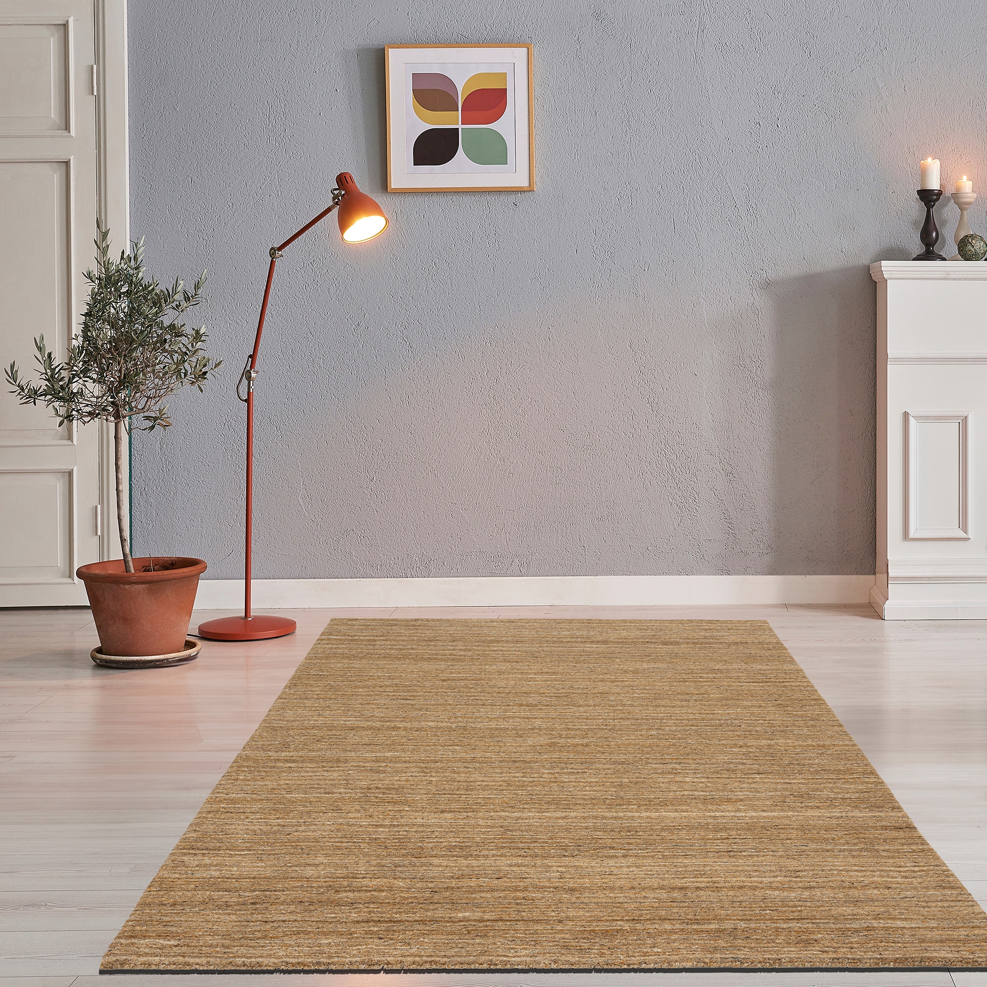THEKO Wollteppich »Pure UNI«, rechteckig, 14 mm Höhe, Handwebteppich, meliert, reine Wolle, handgewebt