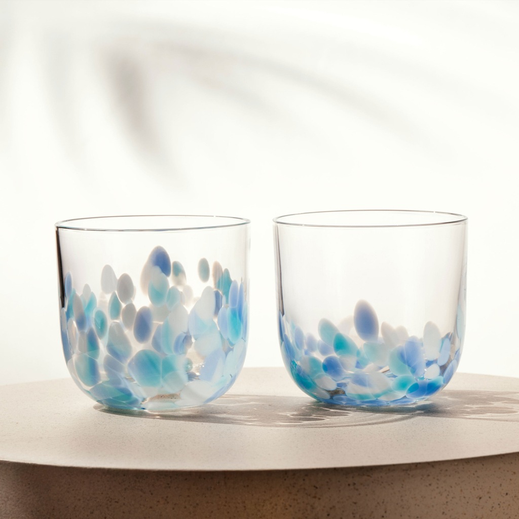 like. by Villeroy & Boch Glas »Wasserglas Like Confetti 200 ml 2er Set blau« Spülmaschinenfest